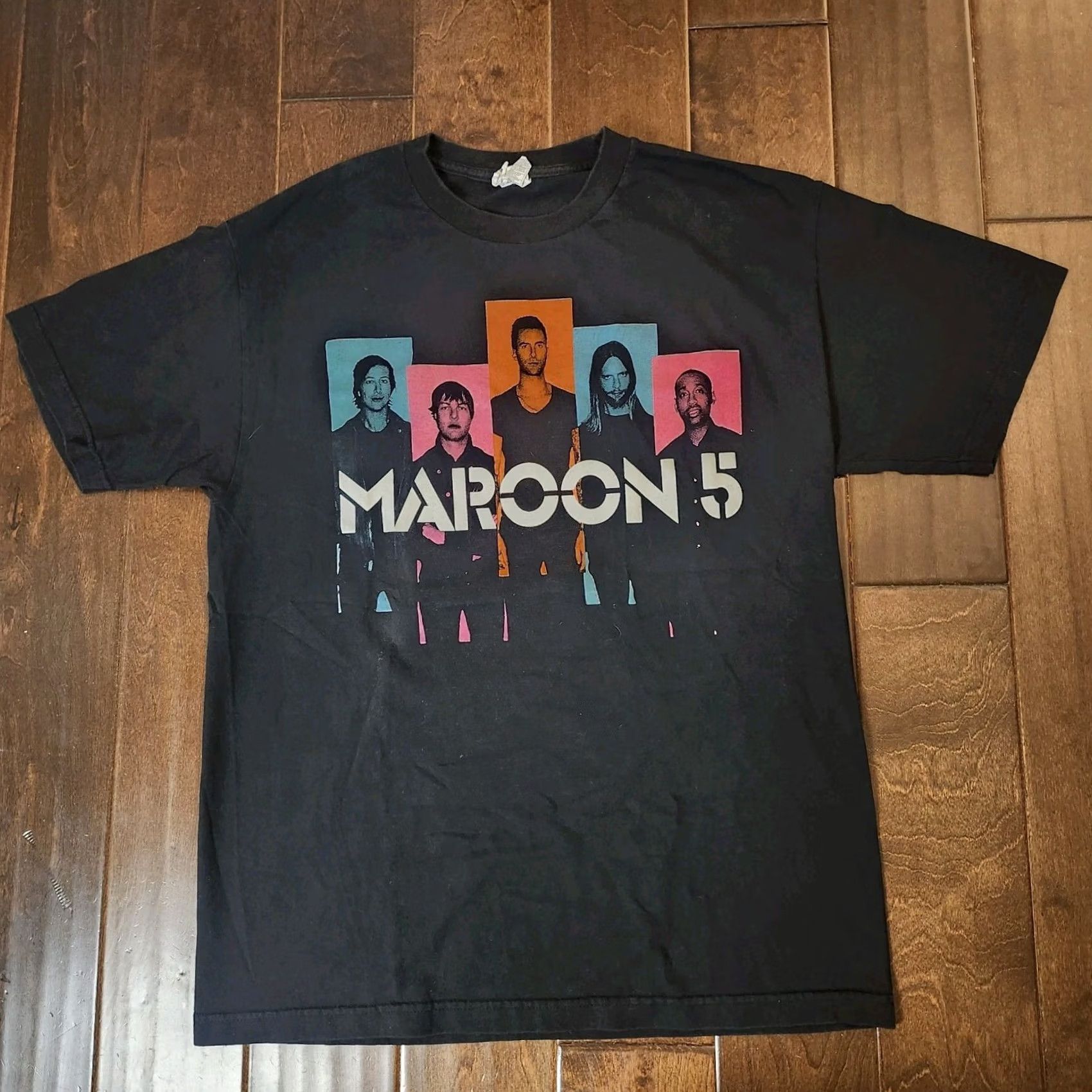 Doublet Maroon 5 Band Mens Black T-Shirt L Crew Neck Short Sleeve Double-Sided Logo 2013 Tour Neon Trees Owl City Concert Sz L Mens Size US L / EU 52-54 / 3 - 2 Thumbnail