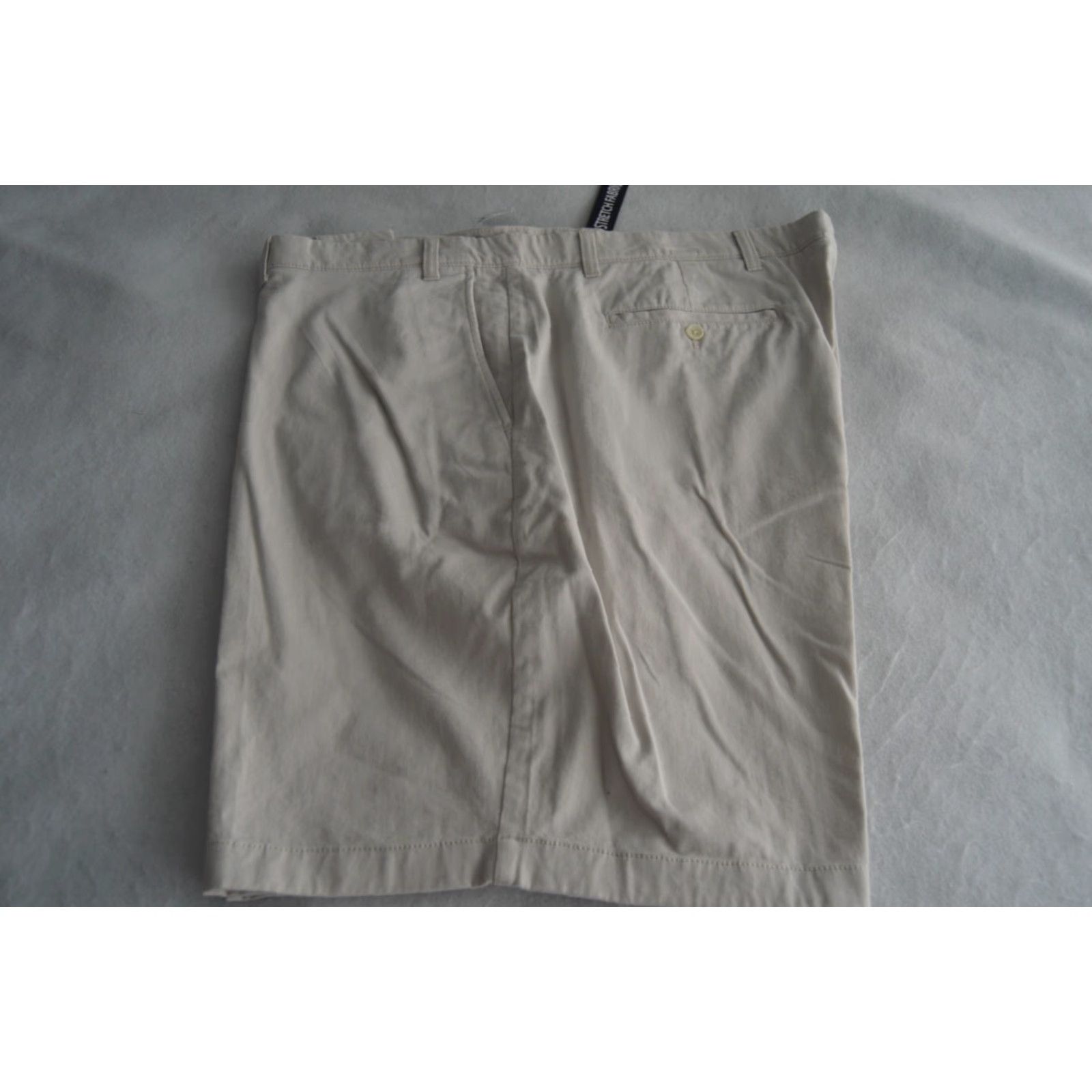 Roundtree & Yorke NWT Roundtree & Yorke Casuals Shorts Big Men's Stone 50/9" Chino Stretch Canvas Beige Front Pockets Flat Front 9 in Inseam Size US 34 / EU 50 - 2 Thumbnail