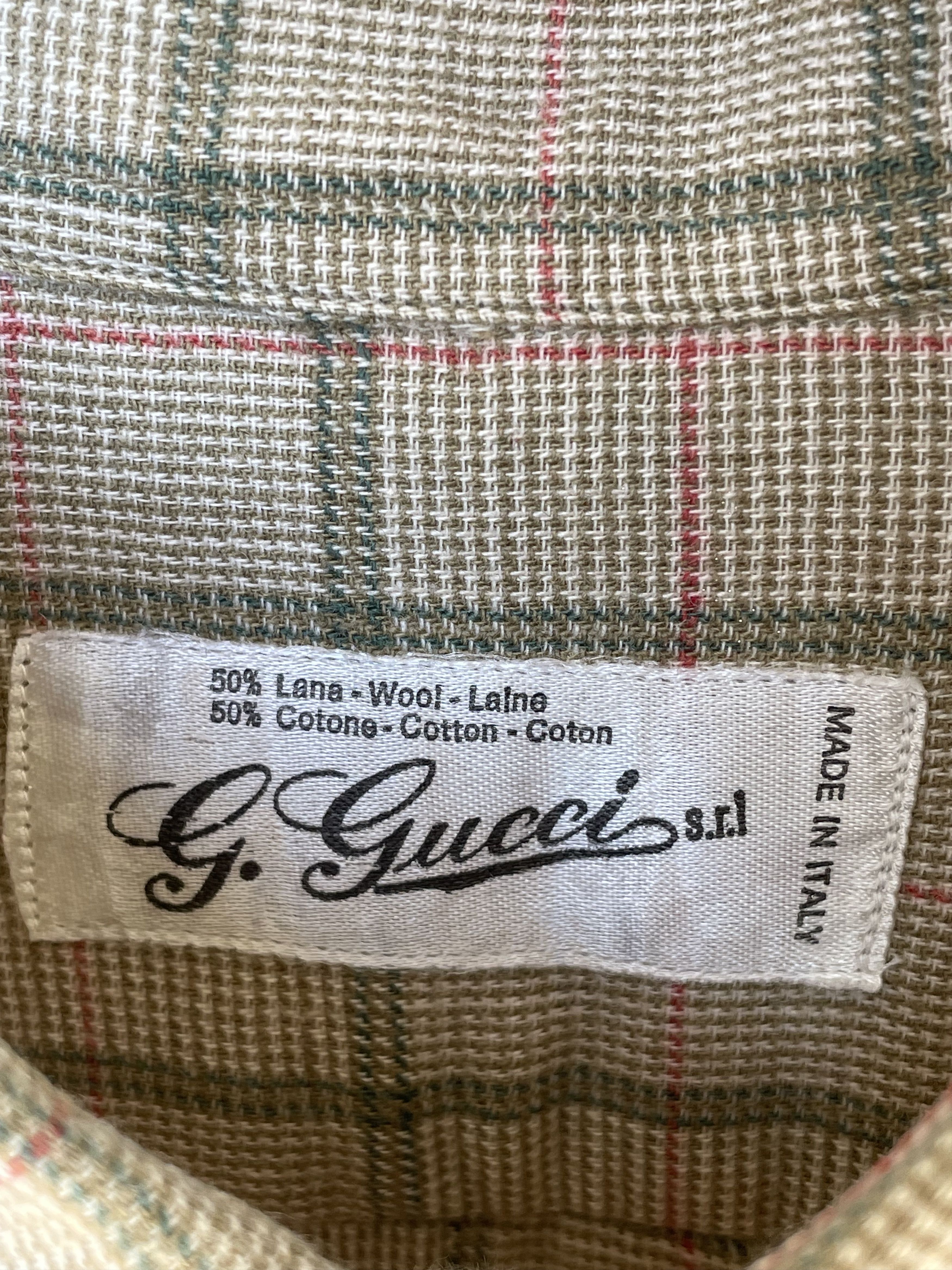 Gucci × Tom Ford × Vintage Gucci Shirt Check Monogram Vintage Men 1970s Size US S / EU 44-46 / 1 - 5 Thumbnail