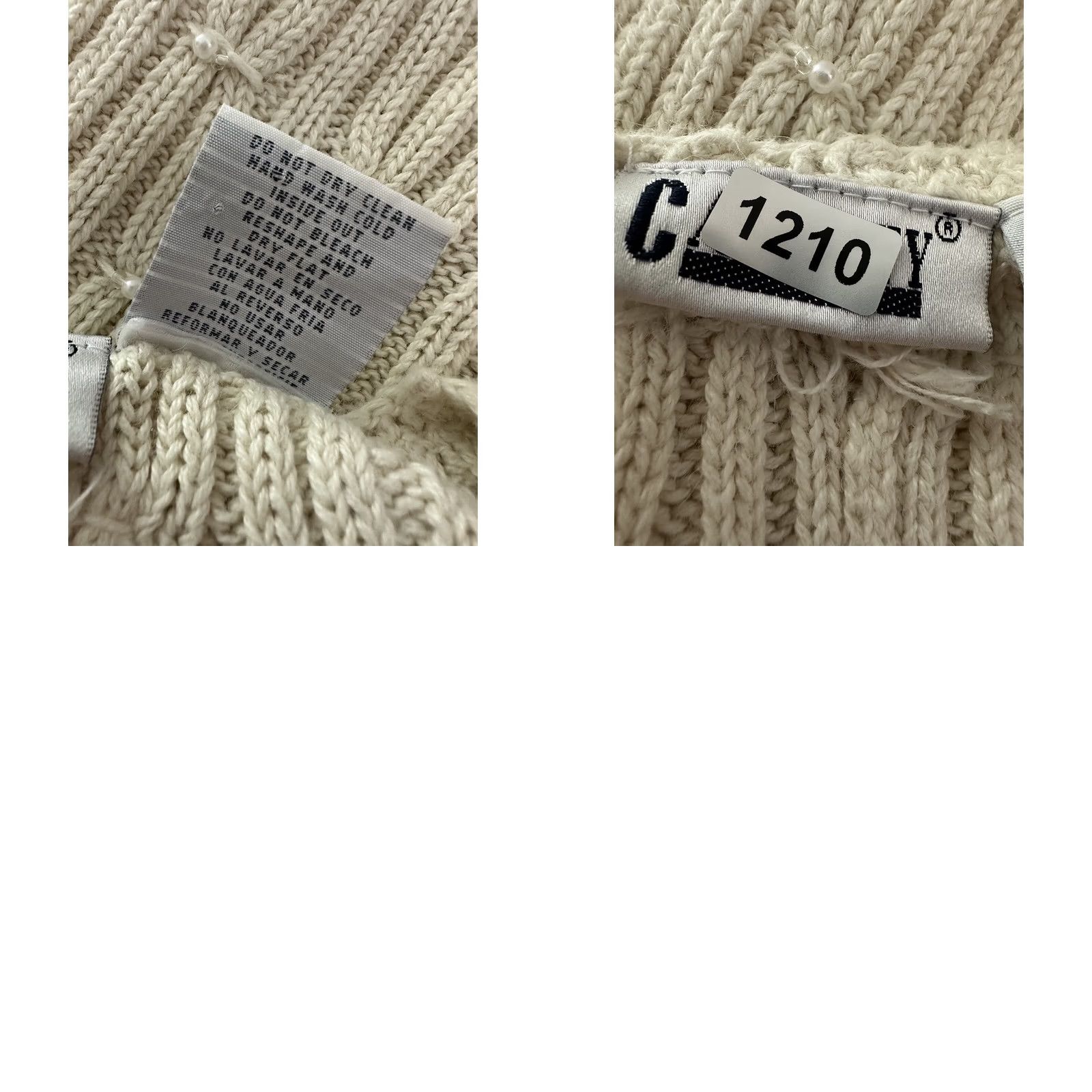 Vintage VINTAGE Capacity Ivory Cotton Beaded Pullover Sweater Womens Small 90s Bohemian Retro Knit - Womens Size S / US 4 / IT 40 - 9 Thumbnail