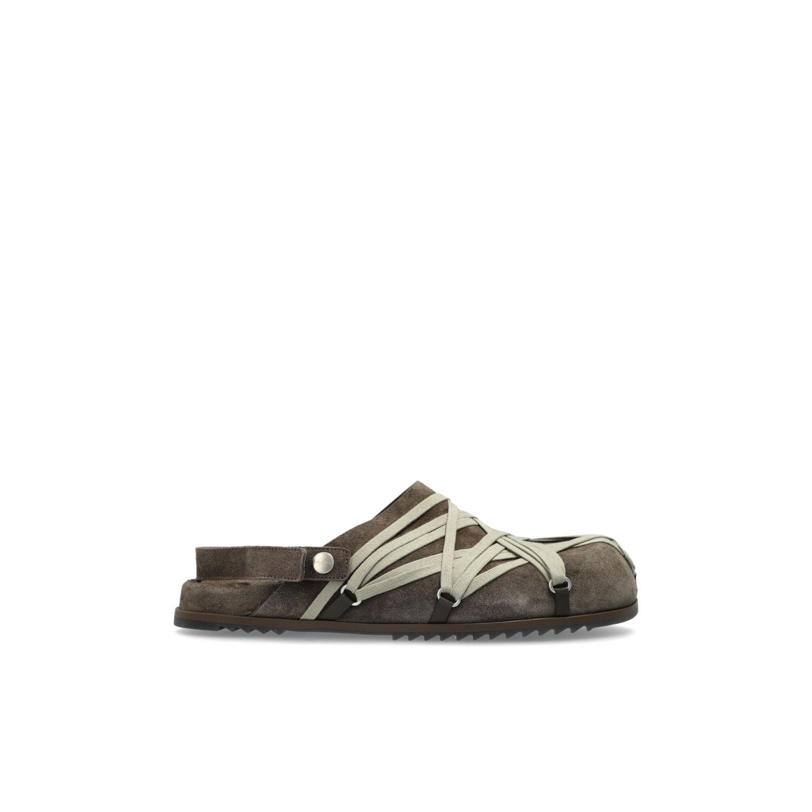 RICK OWENS Temple Megalace Mule Granola Dust Suede Mules New