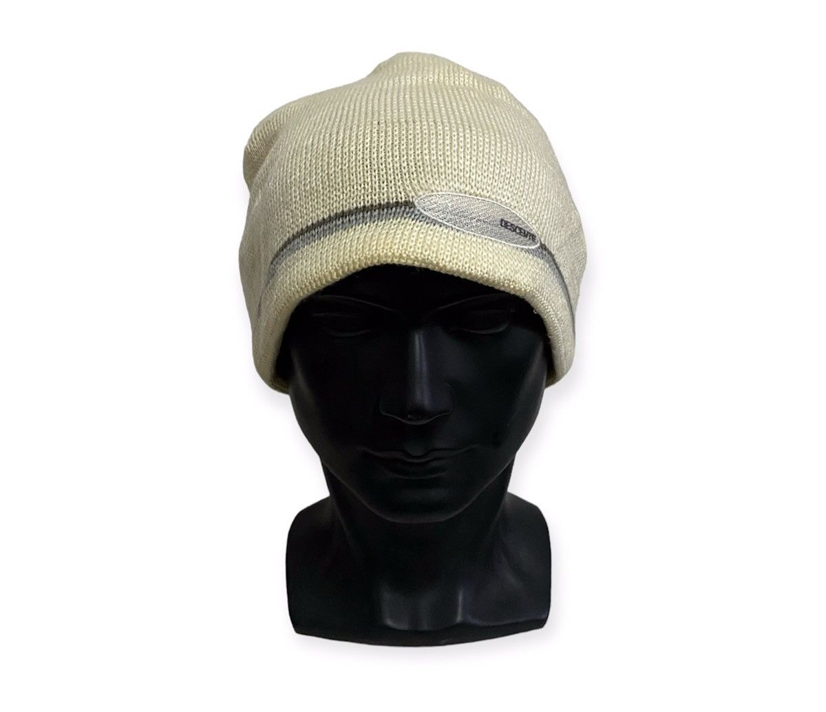 image of Descente Plain Beanie Hat in White, Men's