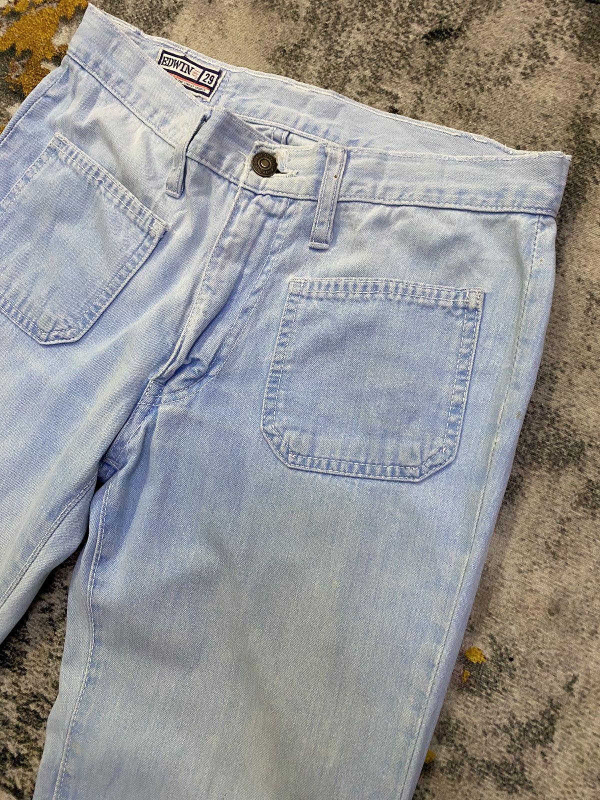 Edwin × If Six Was Nine × Vintage Vintage 70s Edwin Flared Denim Size US 29 - 3 Thumbnail