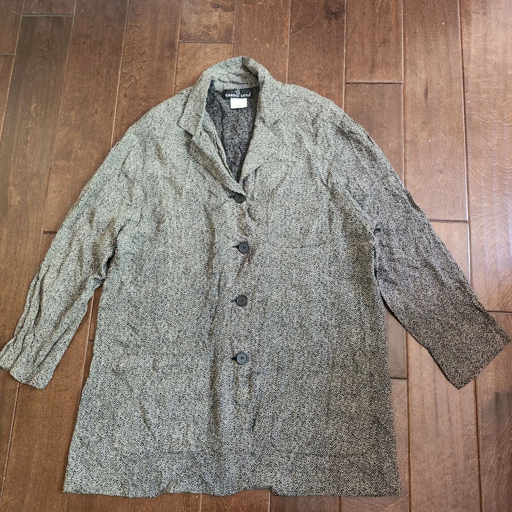 Vintage Carole Little Jacket Womens 8 Gray Women Long Sleeve Button Size Size M / US 6-8 / IT 42-44 - 2 Thumbnail