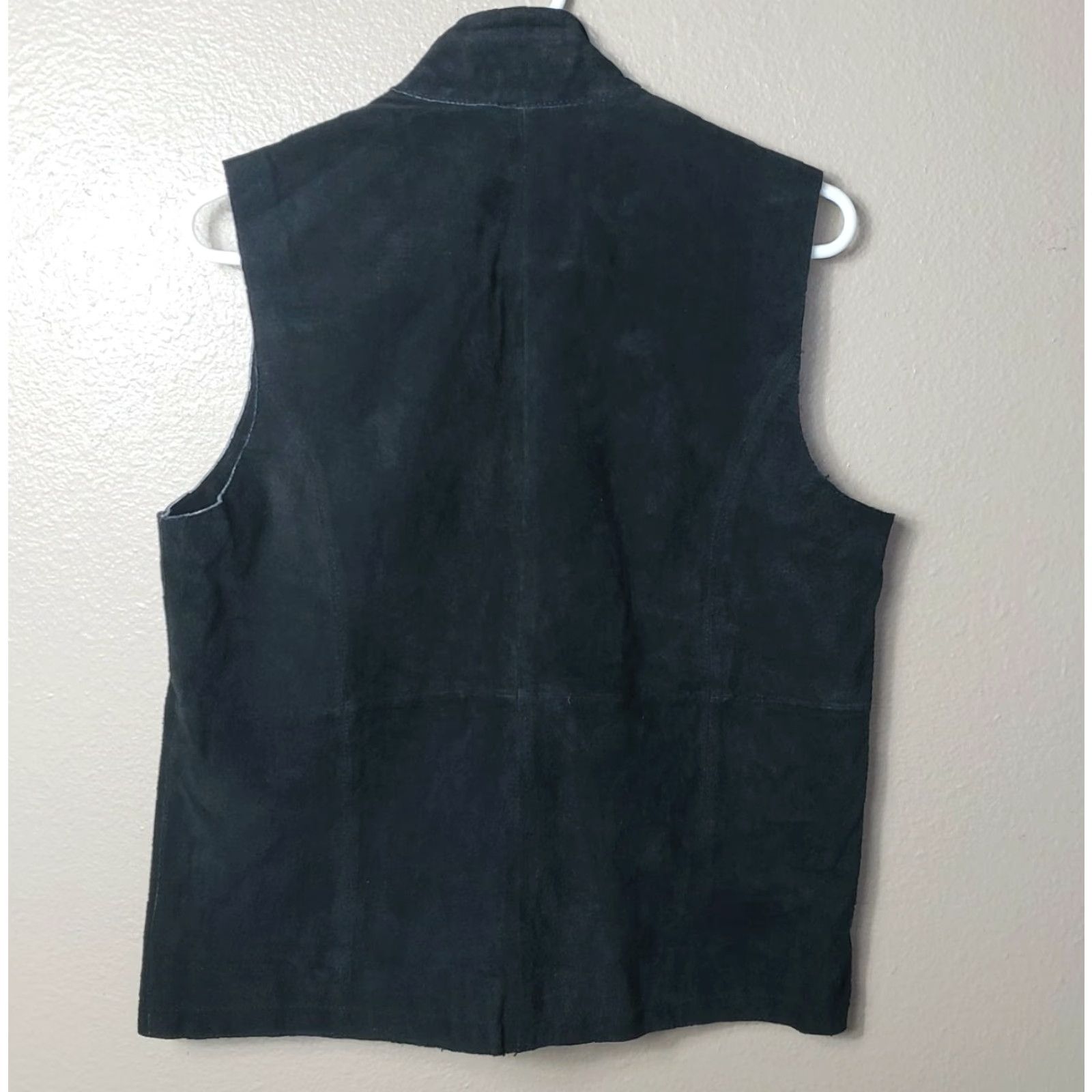 Vintage Ruff Hewn Suede Leather Vest Women - Vest - M - Black - Zipper Pockets - Zip Closure - Pockets - Short - Classic Fit Size M / US 6-8 / IT 42-44 - 6 Thumbnail