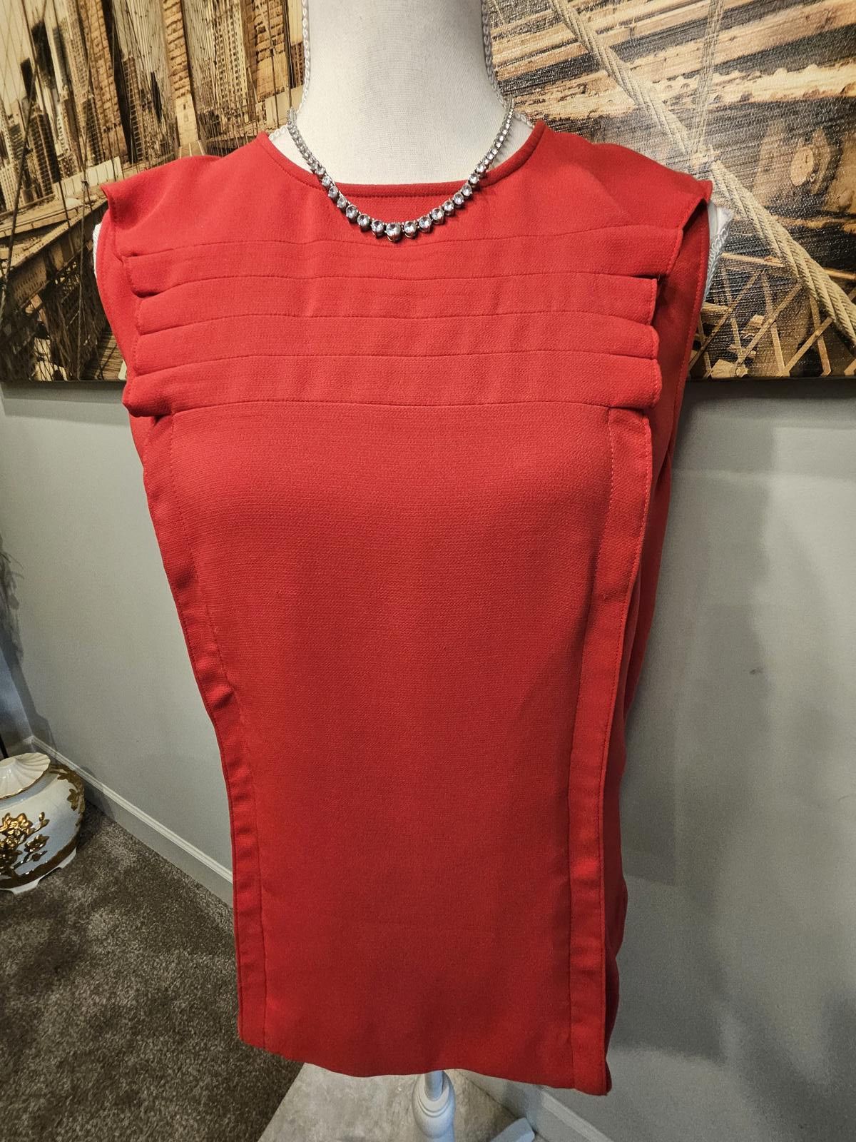 Designer Elegant Doncaster Red Blouse - Size 6 Size M / US 6-8 / IT 42-44 - 1 Thumbnail