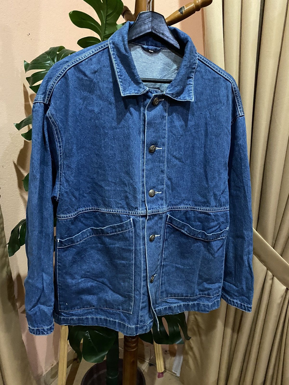 Other Vintage Japanese Denim Workwear Jacket - Embossed Button Size US M / EU 48-50 / 2 - 3 Thumbnail