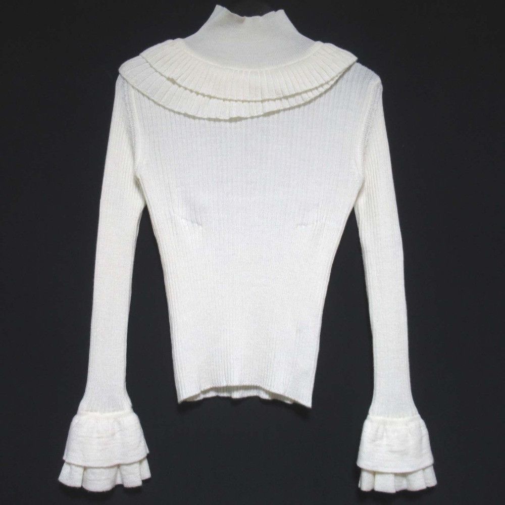 Other Other cygne High Neck Frill Knit Sweater Textile Tops DUTY FREE for USA Size ONE SIZE - 1 Thumbnail