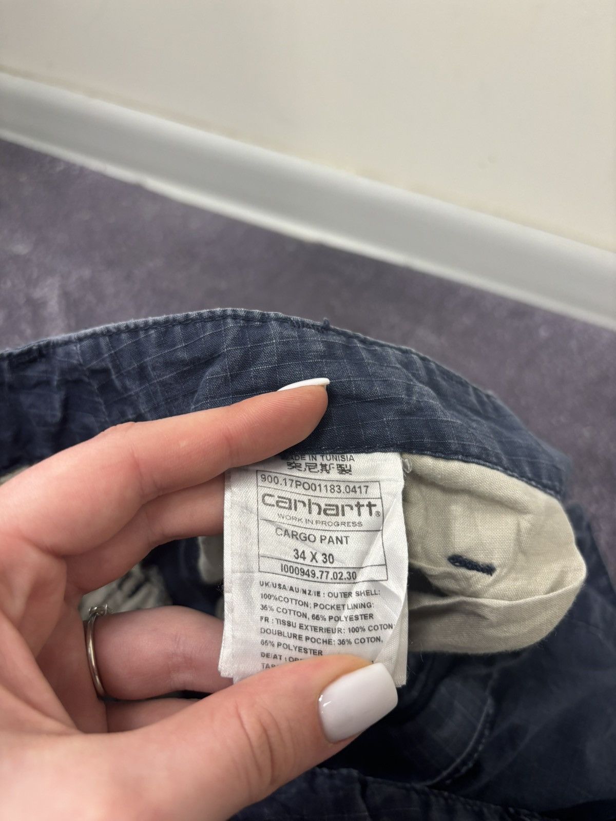 Carhartt Vintage Carhartt WIP Navy Y2K Hype Baggy Cargo Pants Size US 34 / EU 50 - 16 Thumbnail