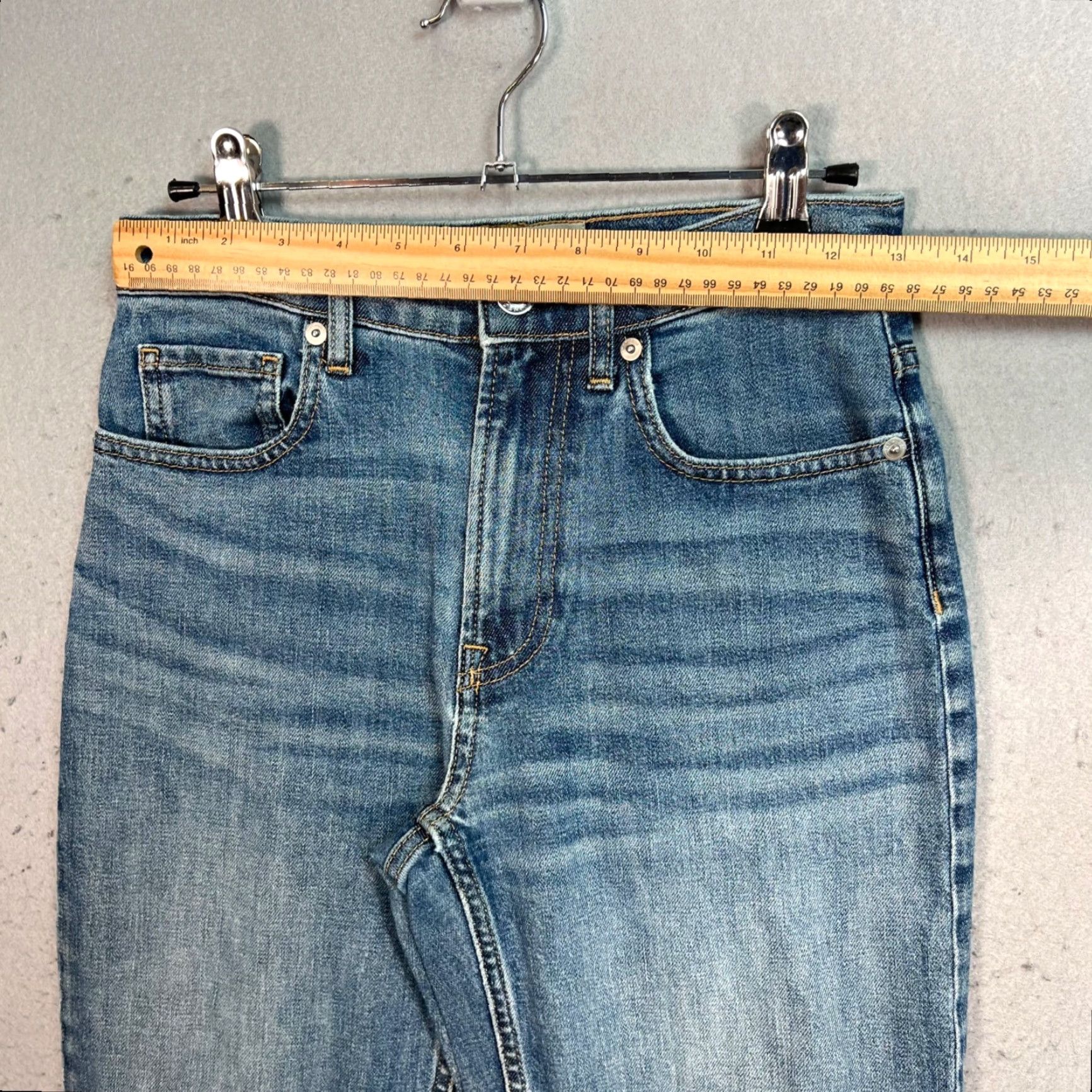 Everlane Everlane The Cheeky Jean Womens High-Rise Skinny Denim Size 24 Tall Blue 5-Pocket Stretch Jeans Womens Jeans Size 42" / US 20 - 5 Thumbnail