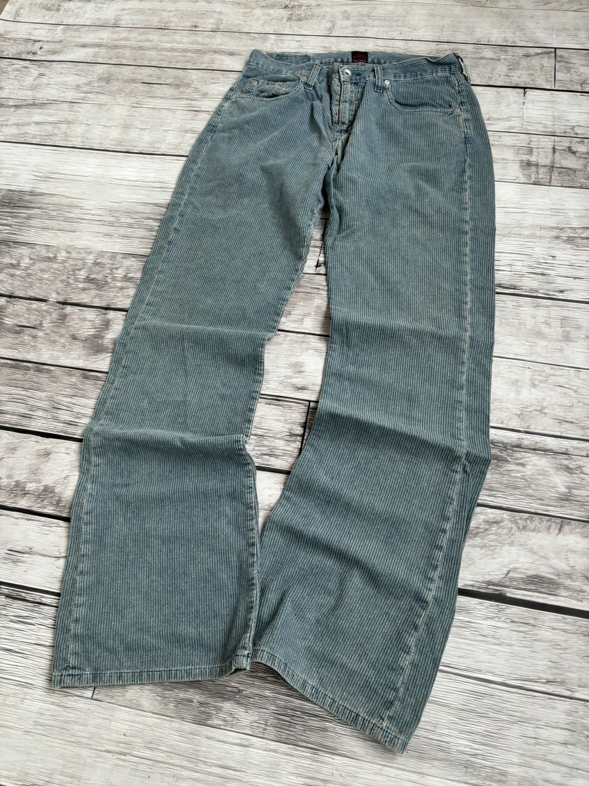 Designer × Hysteric Glamour × Japanese Brand VTG FLARED RICK OWENS EVISU STYLE JAPANESE CORDUROY JEANS Size US 32 / EU 48 - 5 Thumbnail