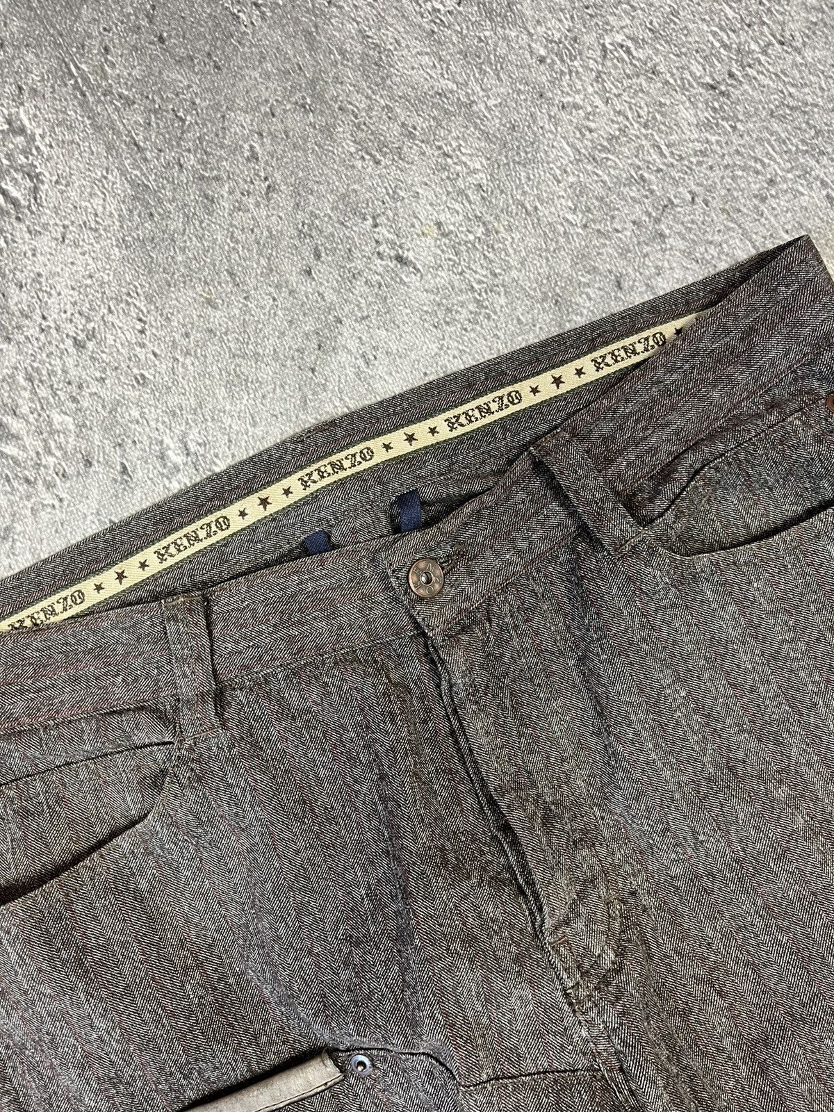Kenzo × Vintage Kenzo Homme - Vintage Stripes Brown Pants Regular Fit 34 Size US 34 / EU 50 - 5 Thumbnail