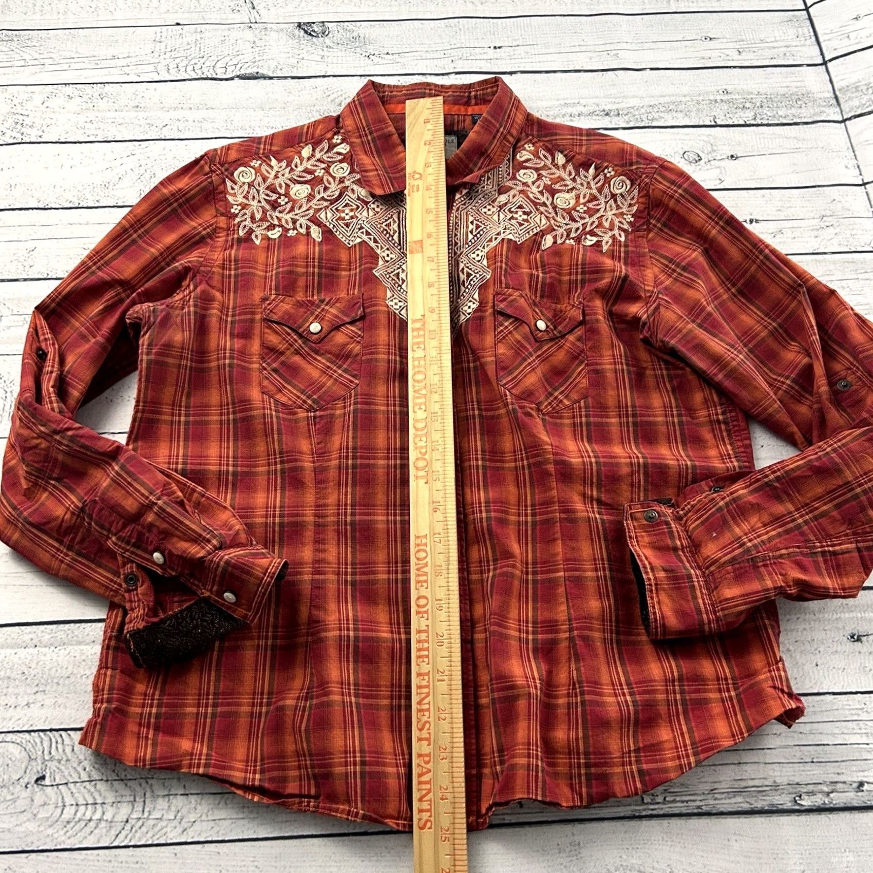 Vintage Panhandle Slim Shirt Long Sleeve Women L Red Pearl Snap Front Button Vintage Night Last Night's Shirt Womens Size L / US 10 / IT 46 - 4 Thumbnail