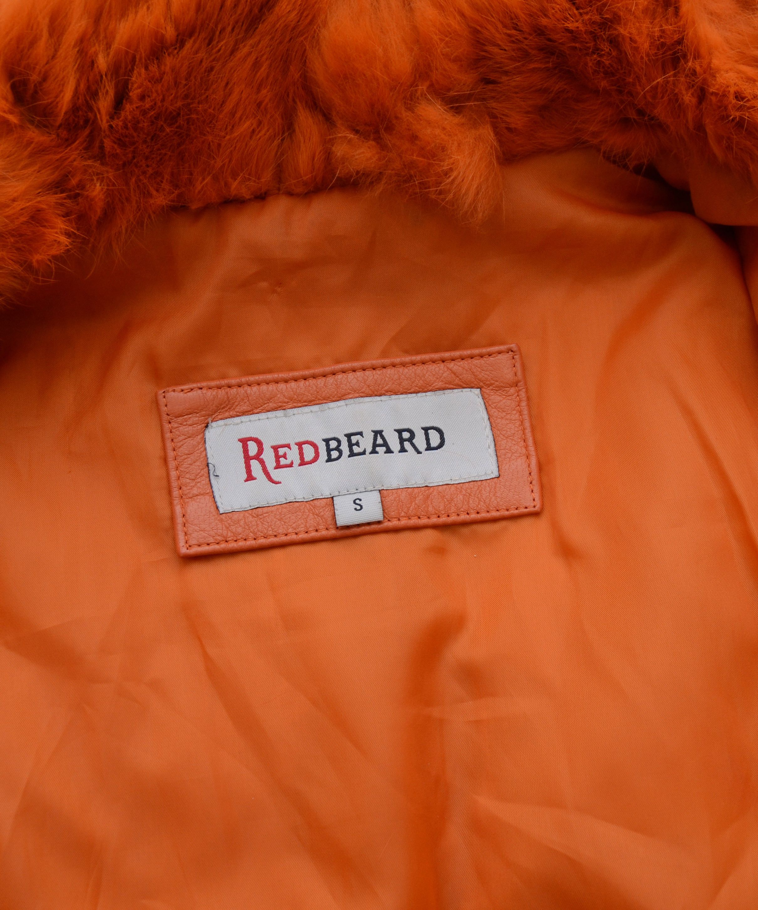 Japanese Brand RARE Vintage Y2K rabbit fur leather full zip Orange Jacket Size S / US 4 / IT 40 - 9 Thumbnail