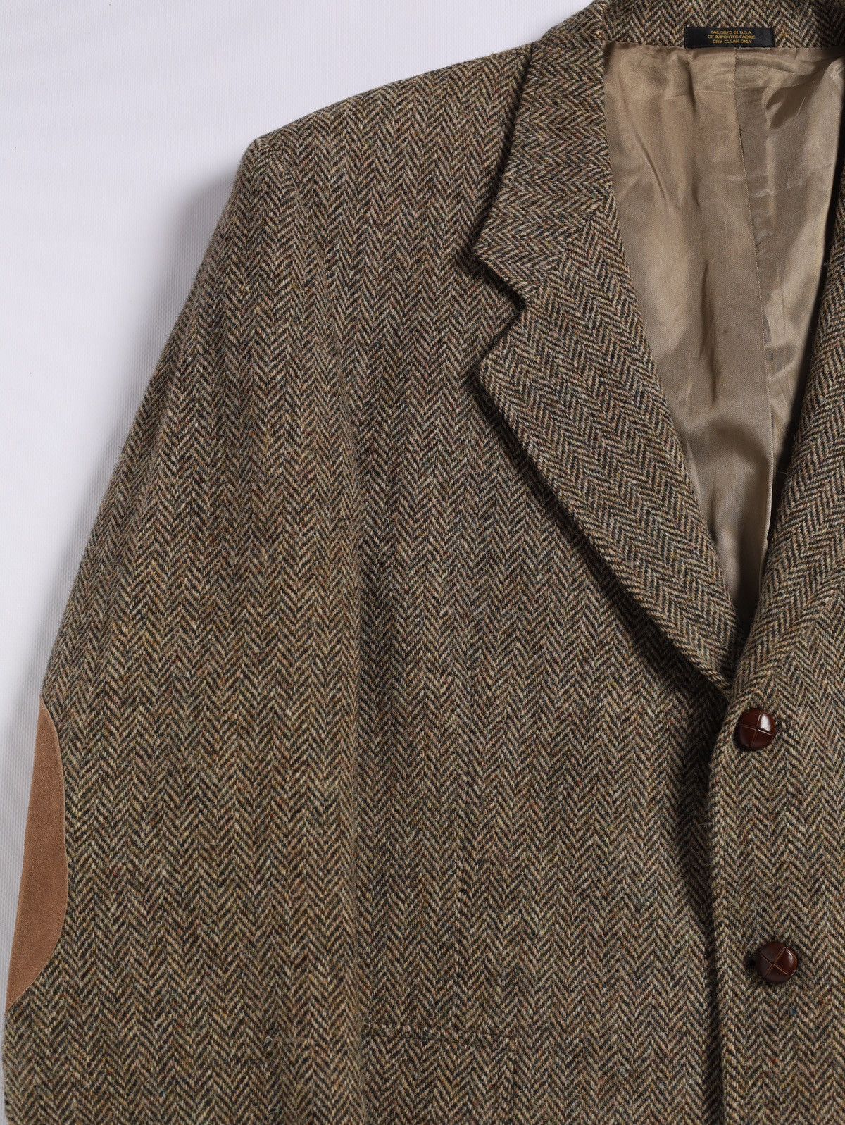 Harris Tweed Harris Tweed Orvis USA Wool Blazer Jacket Herringbone Huntin Size 46L - 5 Thumbnail