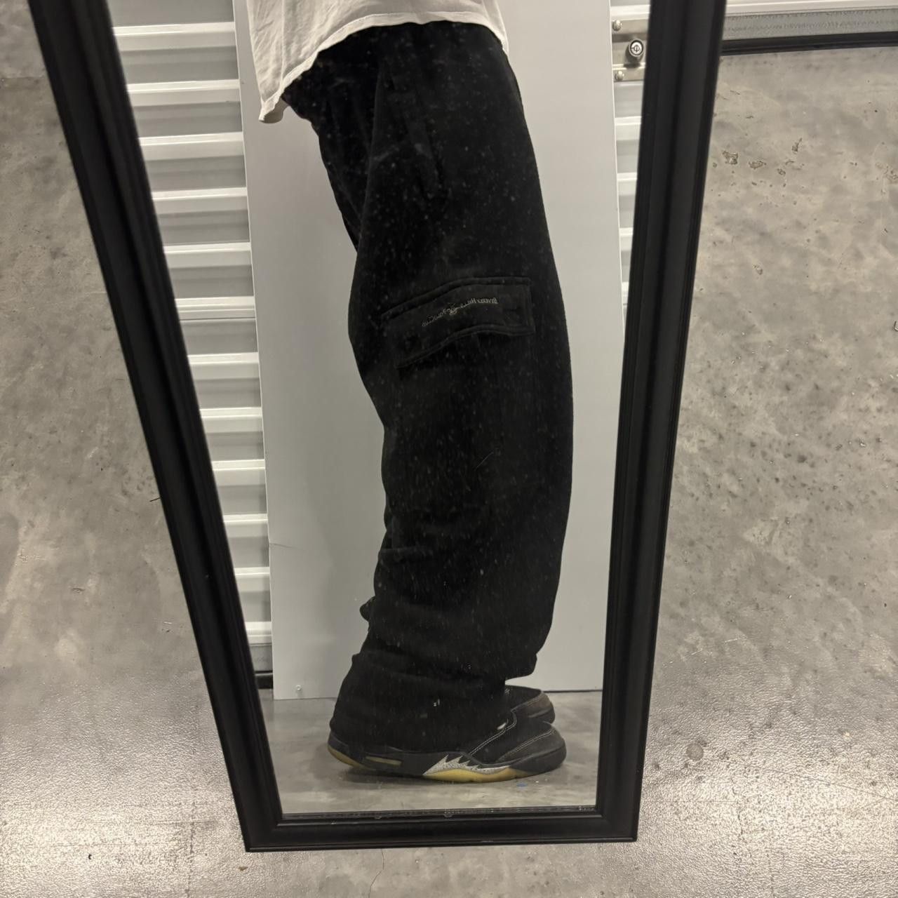 Japanese Brand × Vintage Crazy Vintage Y2K/2000s Baggy Black Streetwear Essential Cargo Sweatpants! Size US 32 / EU 48 - 1 Thumbnail