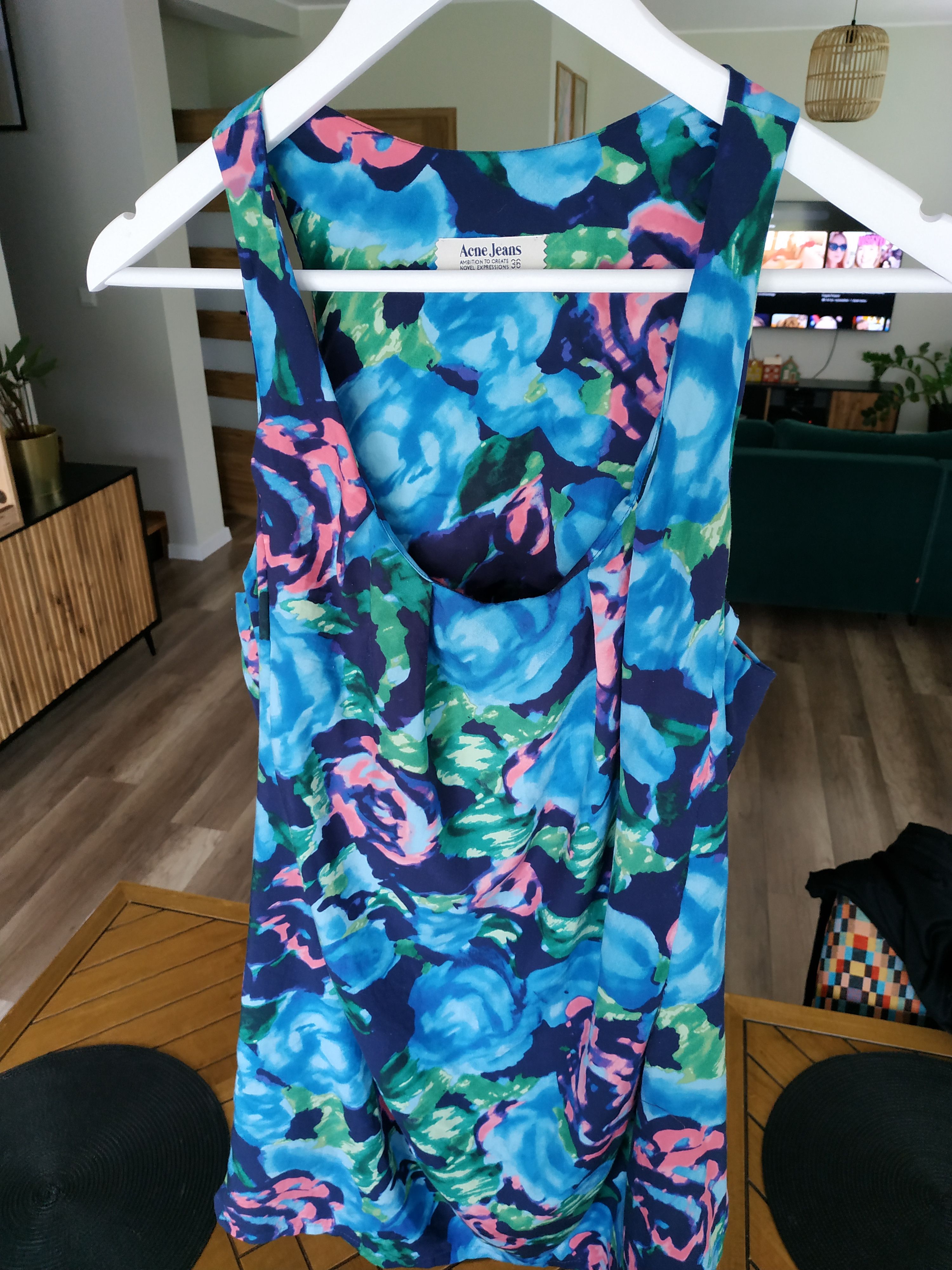 Acne Studios × Designer Acne Big Flower Print Women's Mini Dress, s. 36 (SMALL) Size S / US 4 / IT 40 - 3 Thumbnail