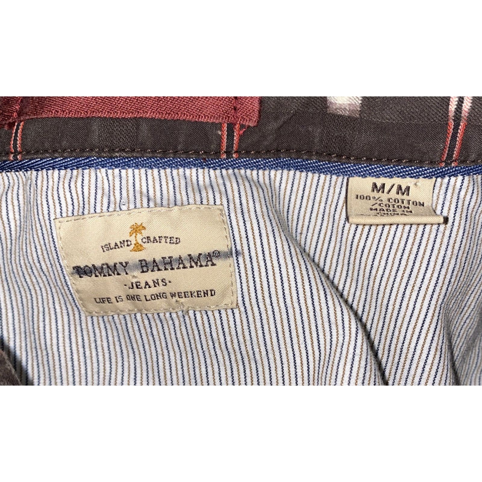 Tommy Bahama Tommy Bahama Jeans Shirt Mens Long Sleeve Button-Front Cotton Brown Size M Plaid Pattern Regular Fit Size US M / EU 48-50 / 2 - 6 Thumbnail