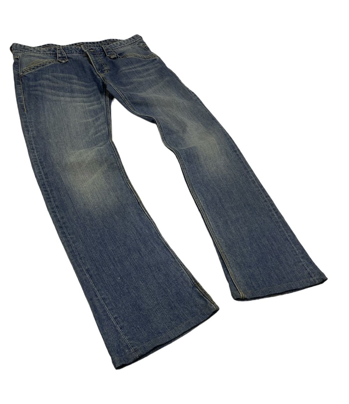 Hysteric Glamour Nicole Club For Men Japan Leather Pocket Flare Jeans Size US 34 / EU 50 - 3 Thumbnail