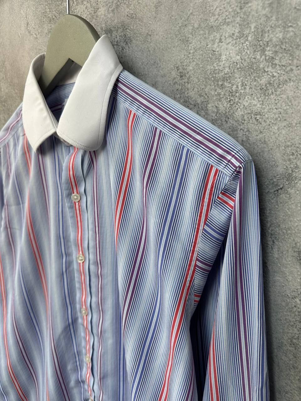 Designer Turnbull & Asser Stripe Dress Shirt Button Up England Luxury Size US L / EU 52-54 / 3 - 6 Thumbnail