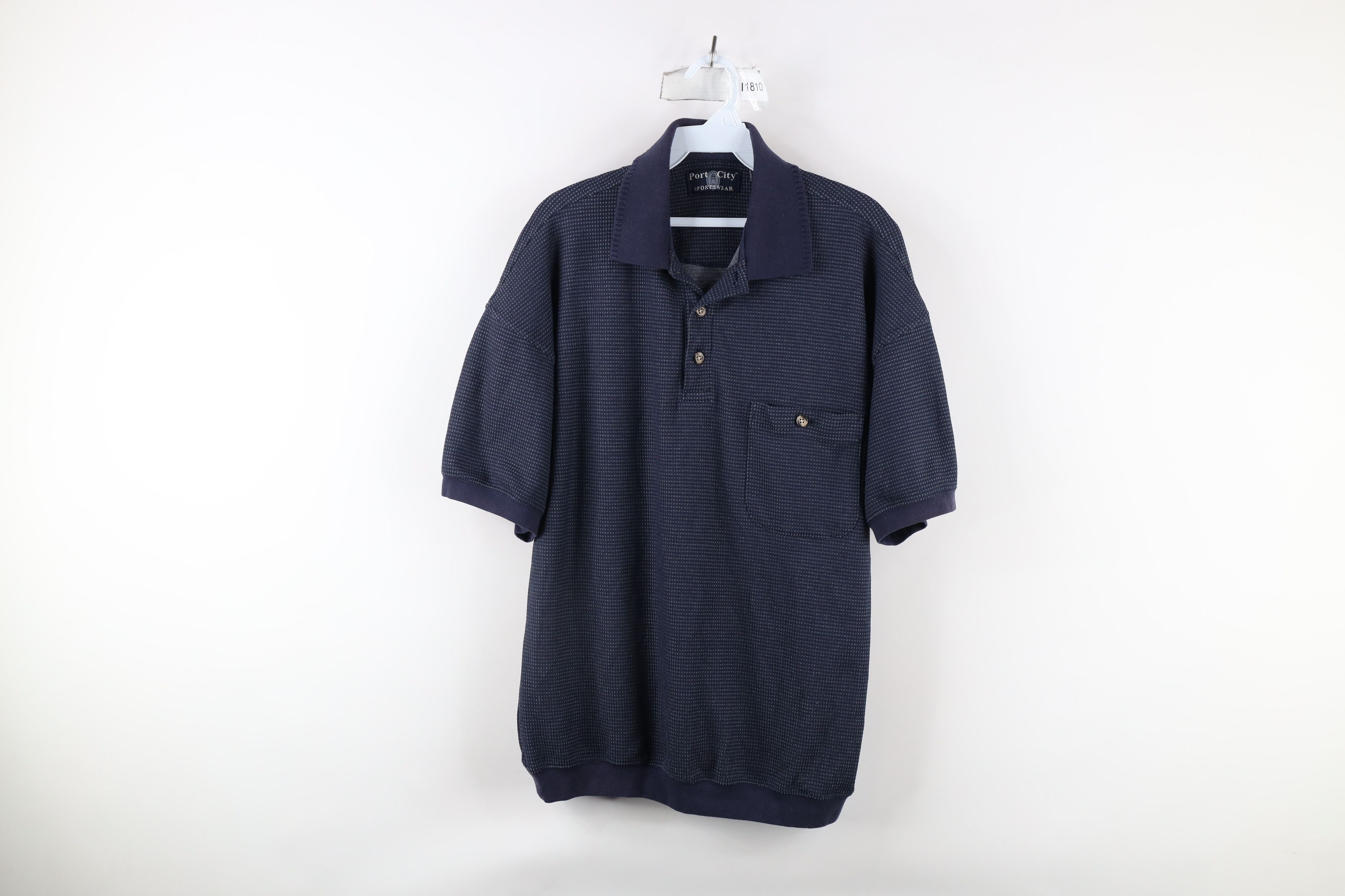 Vintage Vintage 90s Streetwear Collared Pullover Polo Shirt Blue Size US L / EU 52-54 / 3 - 1 Thumbnail