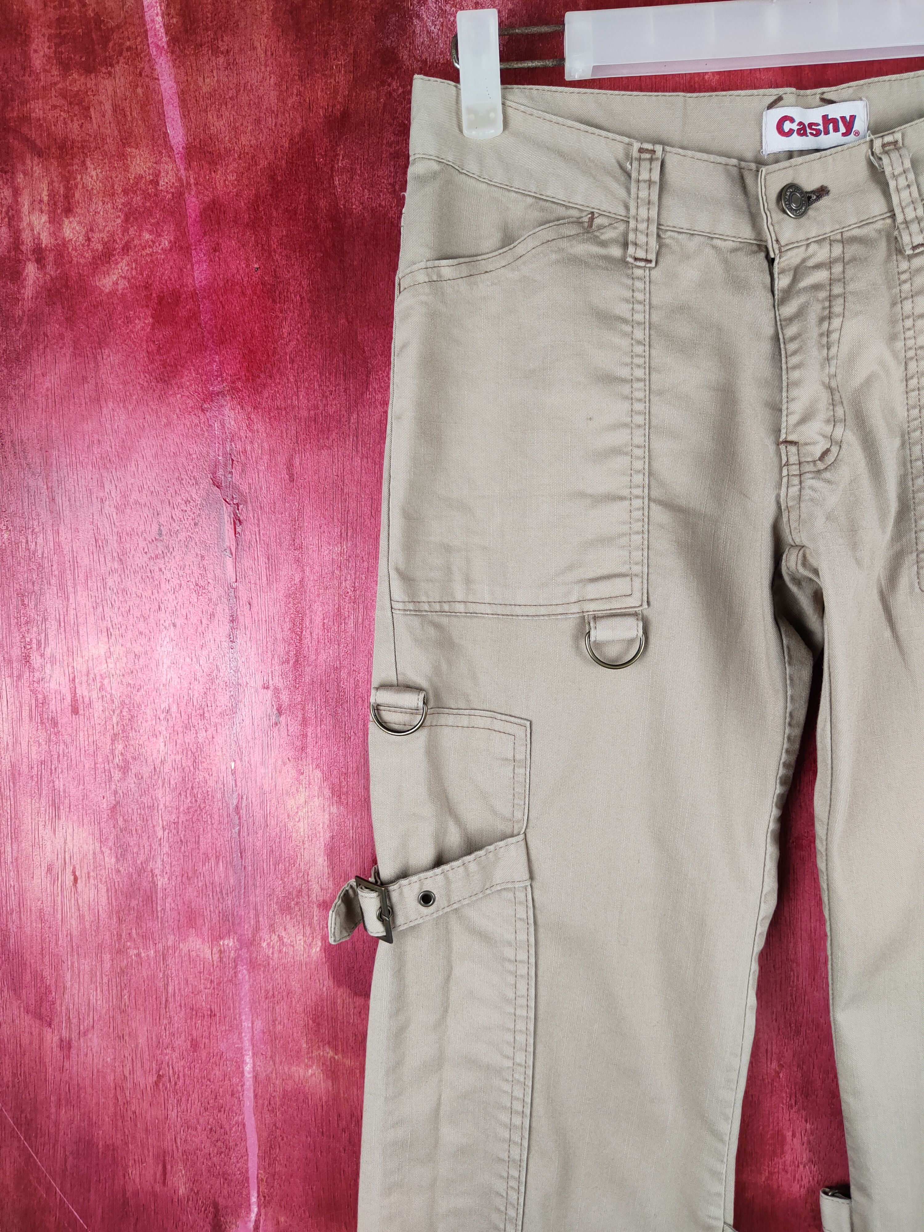 Japanese Brand Cashy Beige Multipocket Tactical Cargo Pants #S1259 Size 28" / US 6 / IT 42 - 3 Thumbnail
