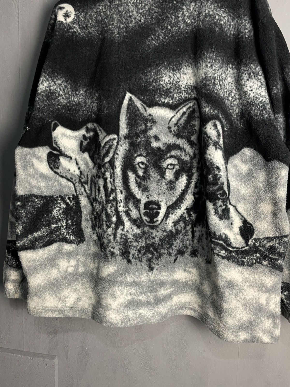 Vintage Vintage Wolves🐺 Sherpa Fleece Jacket Sweater Sweatshirt Size US L / EU 52-54 / 3 - 5 Thumbnail