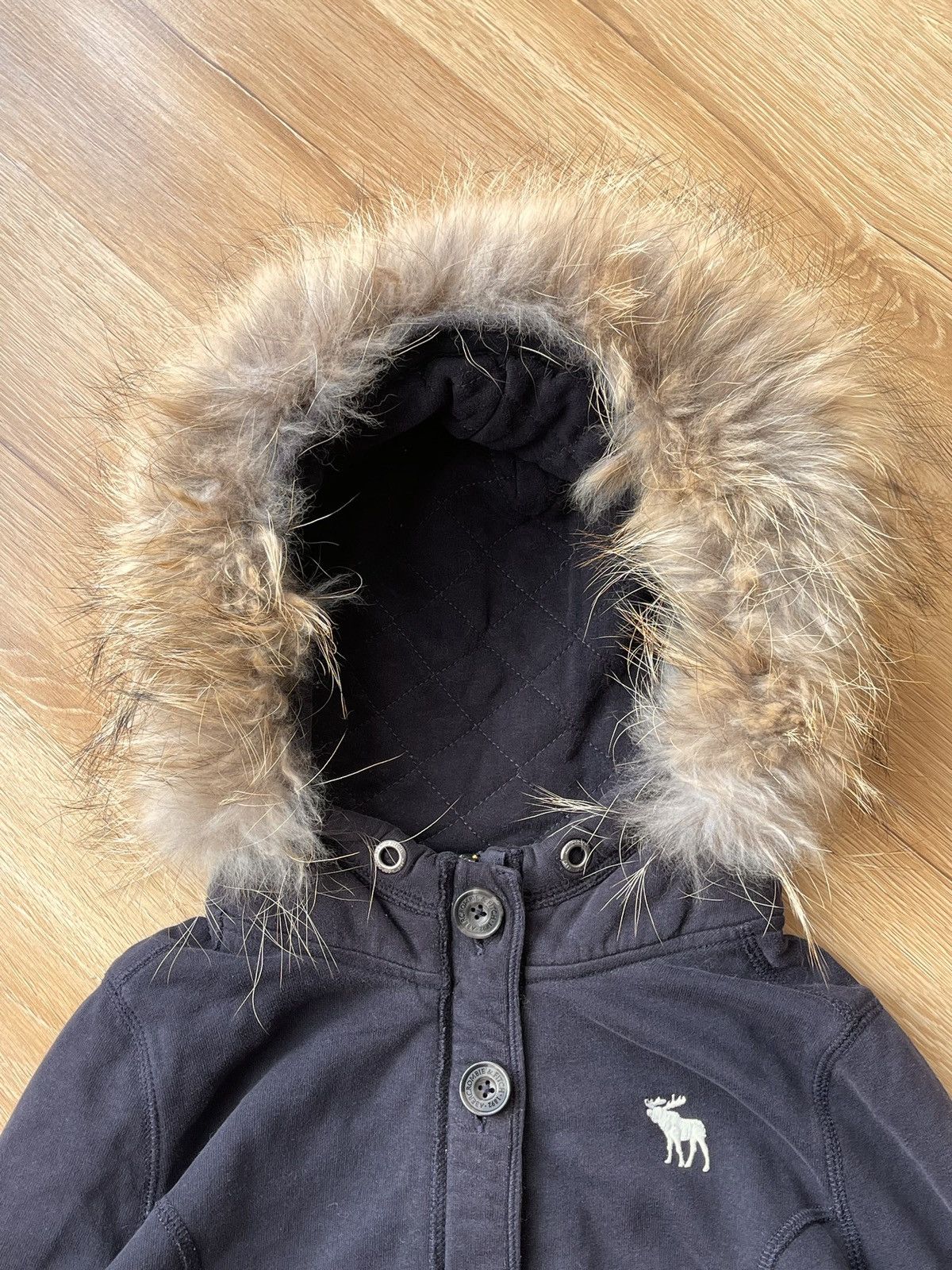 Abercrombie & Fitch Y2K Abercrombie Fitch Button Real Fur Hoodie Ifsixwasnine Size L / US 10 / IT 46 - 2 Thumbnail