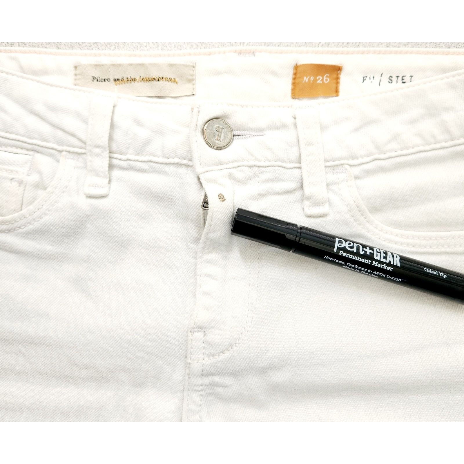 Other Pilcro And The Letterpress White Frayed Hem Denim Shorts 26 Size 31" - 4 Thumbnail