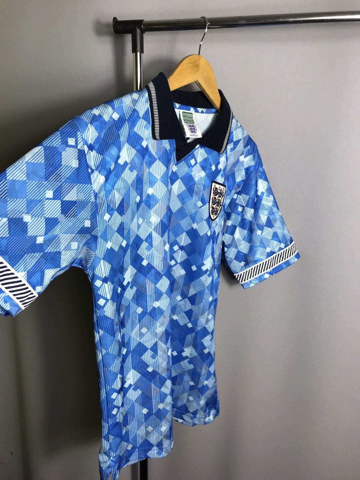 Vintage England Score Draw 1990 1992 Third Shirt Jersey Trikot Top Size US M / EU 48-50 / 2 - 2 Thumbnail