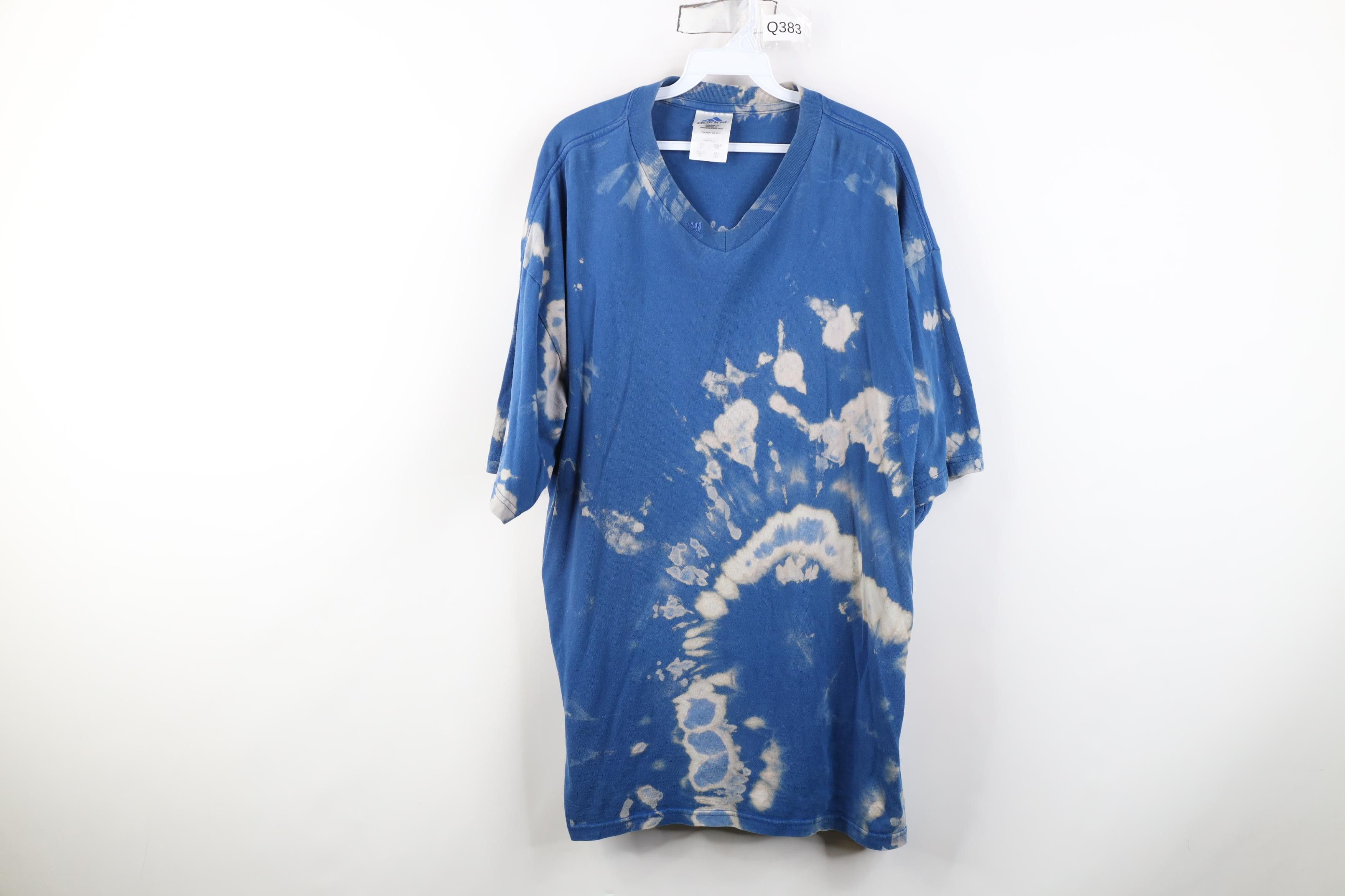 Adidas Vintage 90s Adidas Mini Logo Acid Wash V-Neck T-Shirt USA Size US XL / EU 56 / 4 - 1 Thumbnail