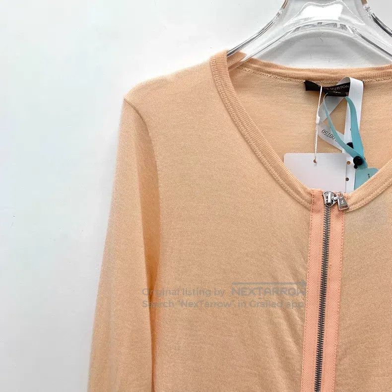 Louis Vuitton Louis Vuitton Orange cashmere round-neck zip-up long-sleev Size S / US 4 / IT 40 - 3 Thumbnail