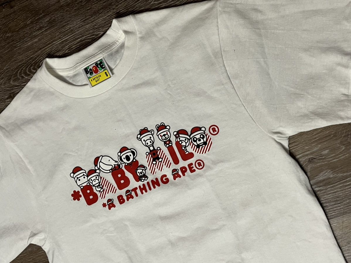 Bape A Bathing Ape Baby Milo Christmas White T-Shirt Size US S / EU 44-46 / 1 - 2 Thumbnail