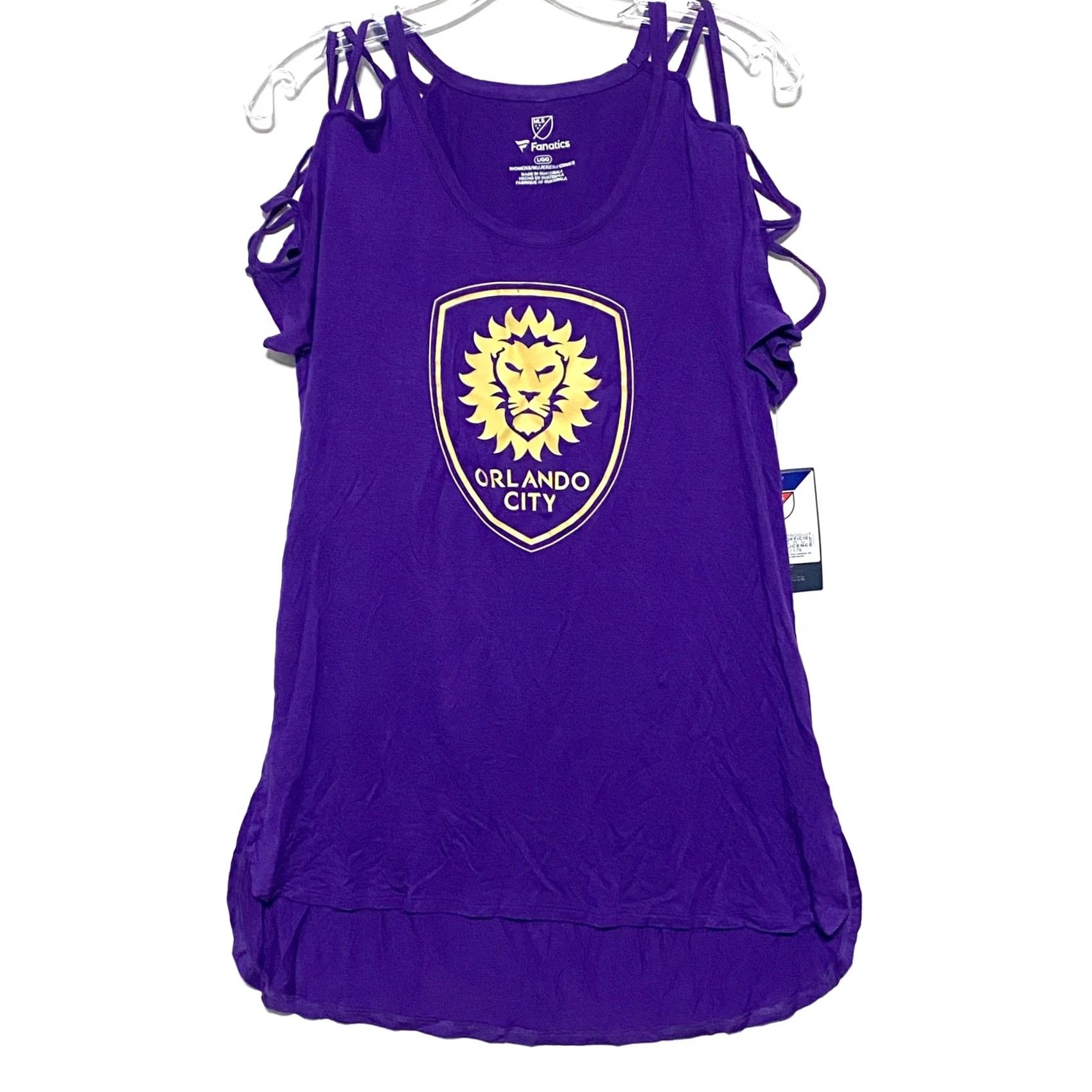 Vintage VINTAGE Orlando City Soccer Fanatics Purple Shirt Women L Cut Out Shoulders Feminine NWT Size L / US 10 / IT 46 - 2 Thumbnail
