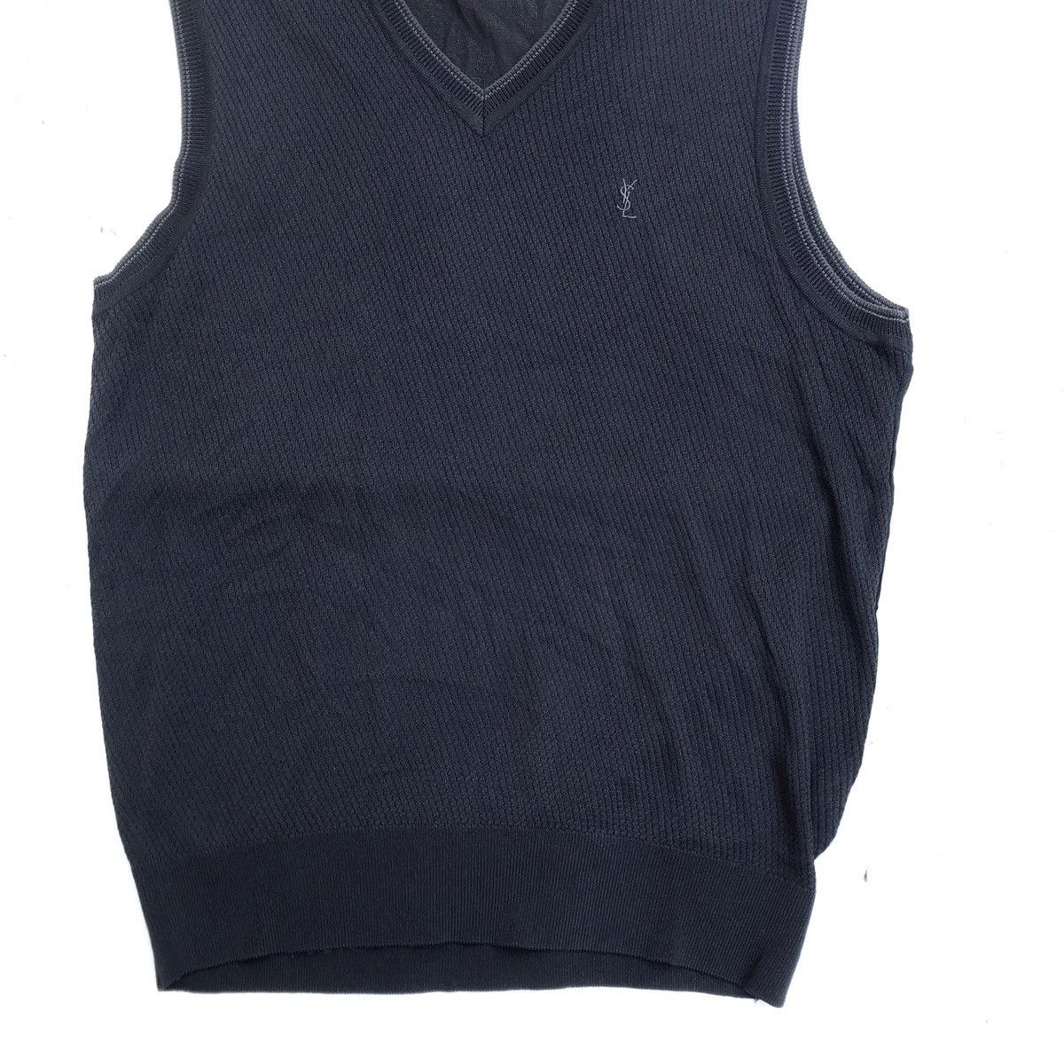 Designer × Yves Saint Laurent Vintage Yves Saint Laurent YSL Black Knit Kniwear vest Size 38R - 4 Thumbnail