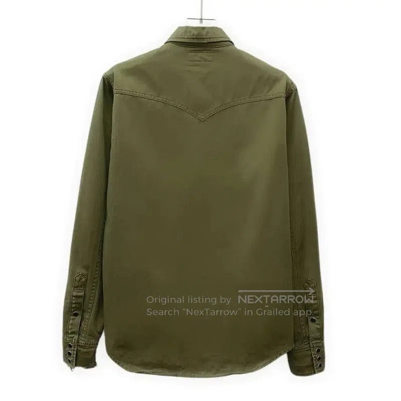 Yves Saint Laurent Saint Laurent Military Green Cotton Shirt . Size S / US 4 / IT 40 - 2 Thumbnail