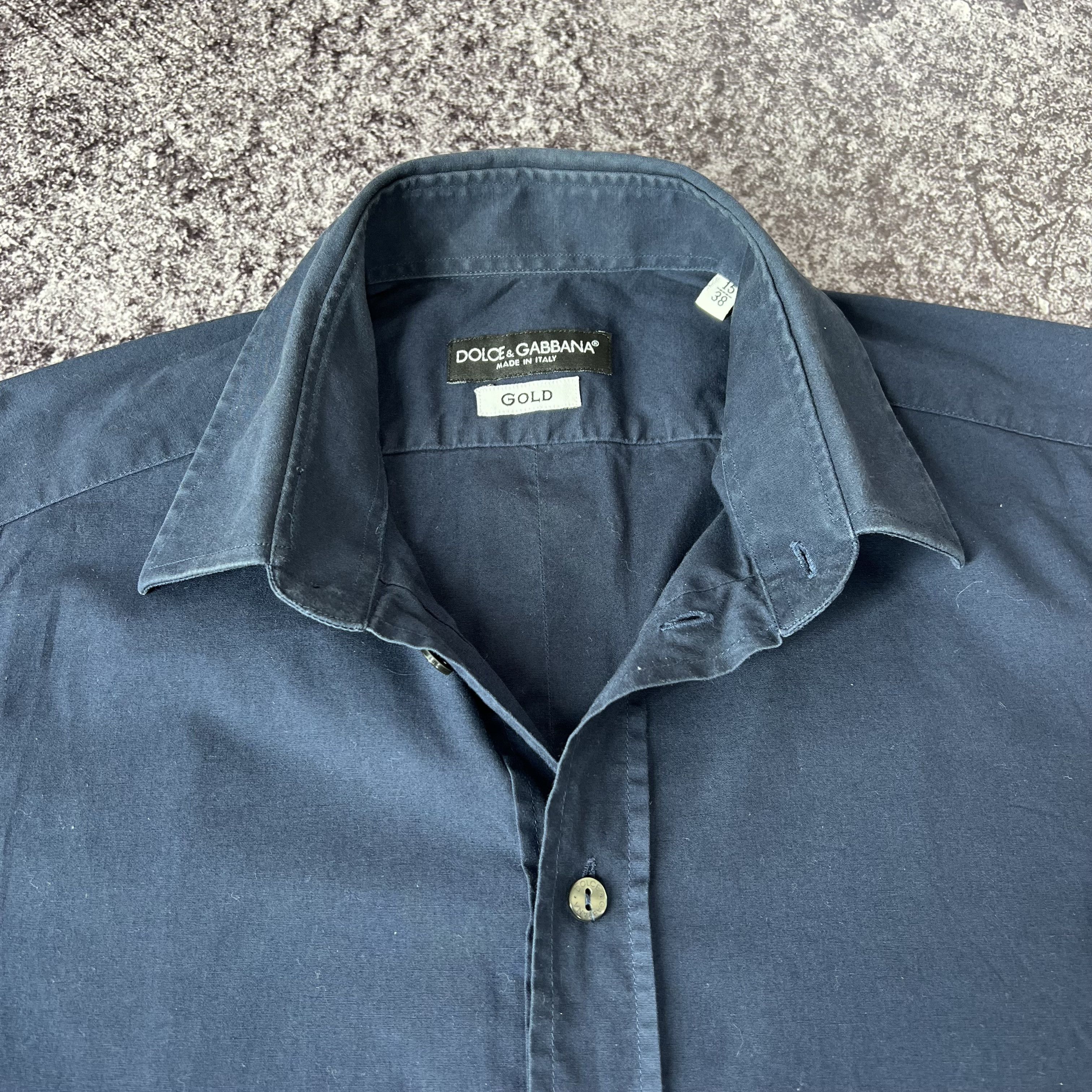 Dolce & Gabbana Dolce & Gabbana Gold Shirt Long Sleeve Size 15 / 38 Size US S / EU 44-46 / 1 - 7 Thumbnail