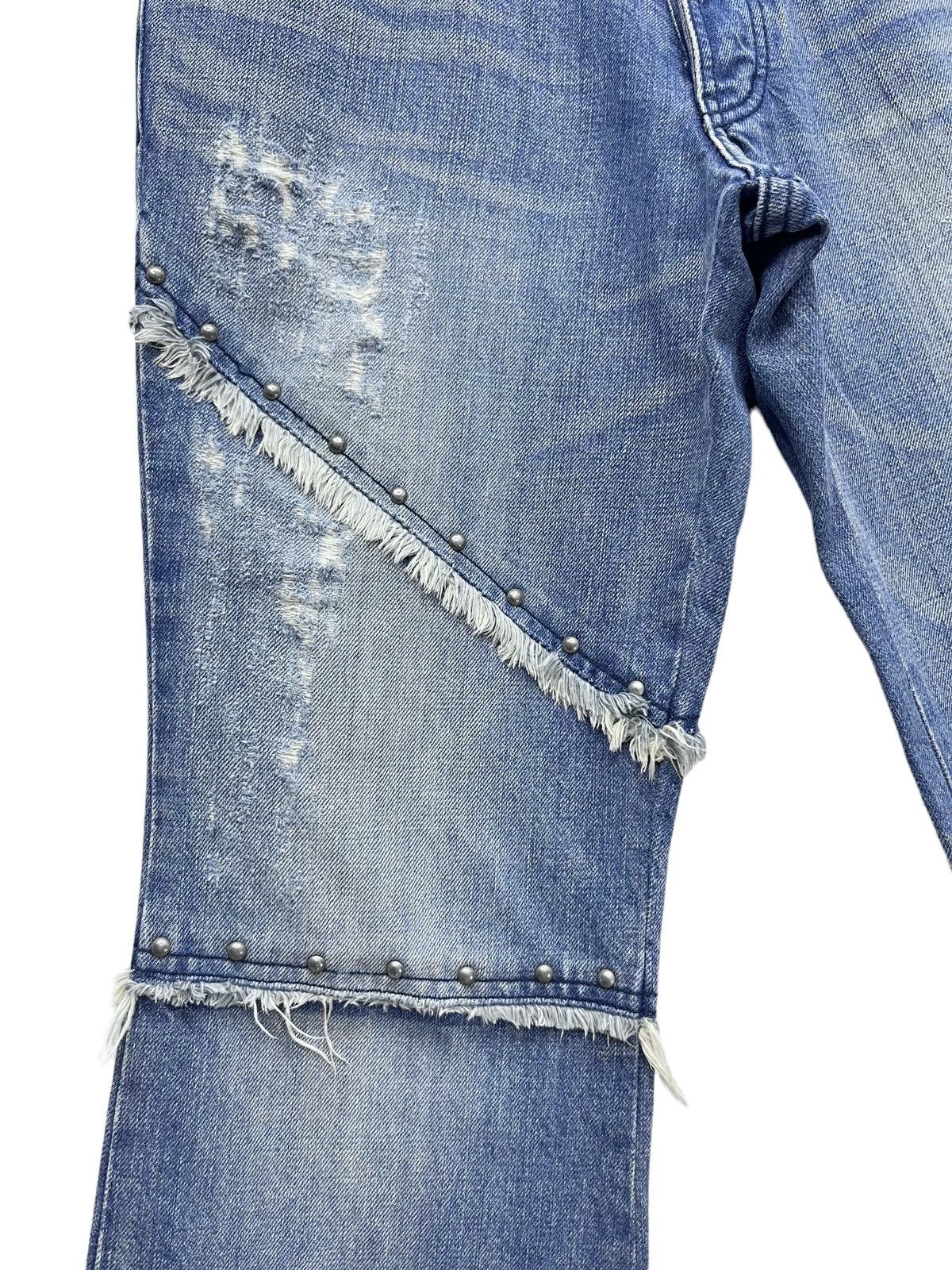 5351 POUR LES HOMMES STEALS💥VINTAGE 5351 HOMMES Distressed Spliced Studded Flare Size 31" - 11 Thumbnail
