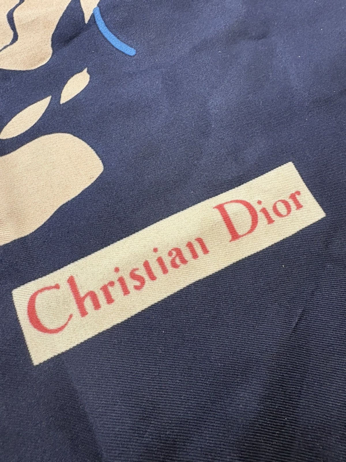 Christian Dior Monsieur Vintage Christian Dior Silk Scarf Floral Navy 76x76 Square Size ONE SIZE - 8 Thumbnail