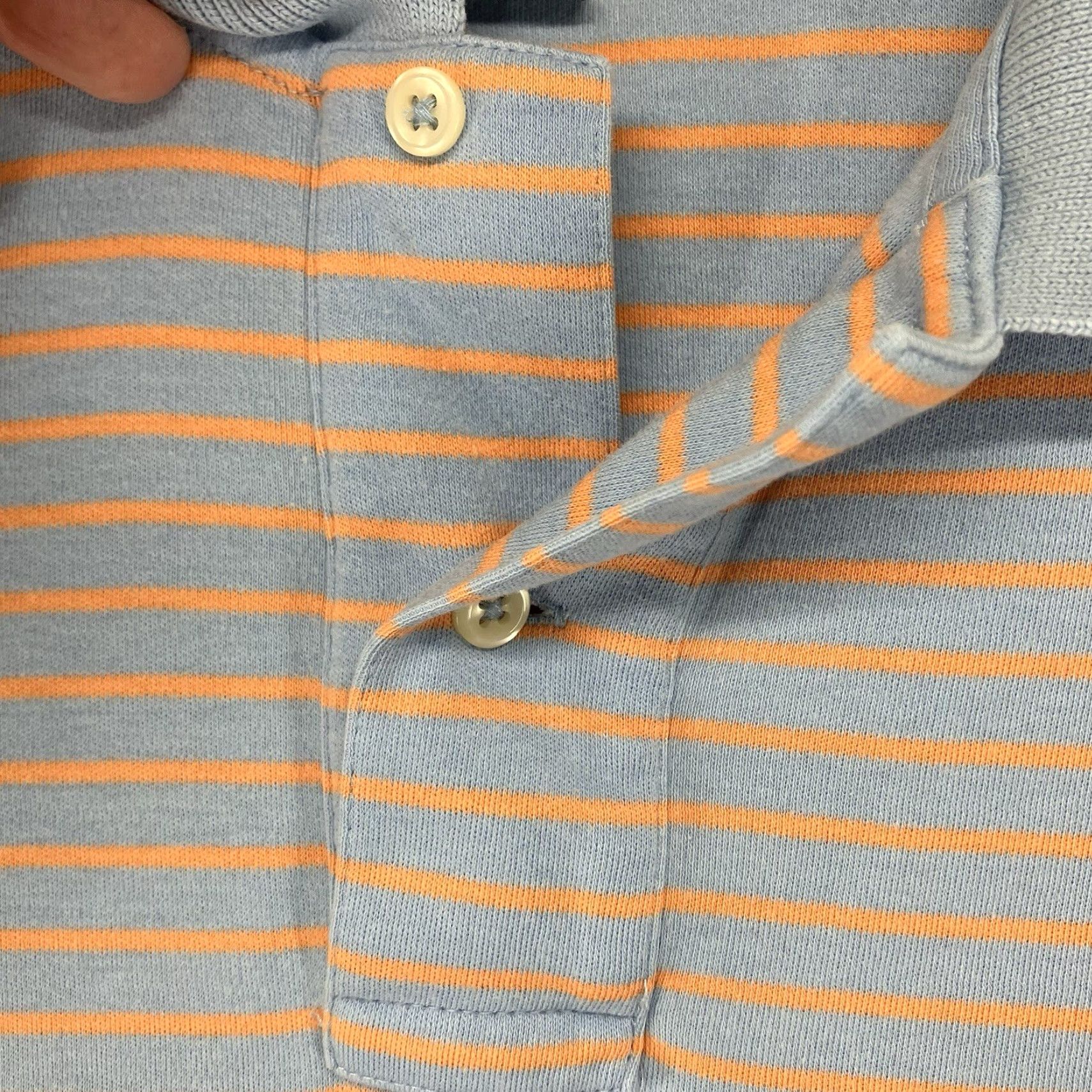 Polo Ralph Lauren VINTAGE Polo Ralph Lauren Polo Shirt M Light Blue Orange Stripe Detailed Pony Long Tails Shirt Adult Medium Blue Striped 90s Preppy Mens Size US M / EU 48-50 / 2 - 6 Thumbnail