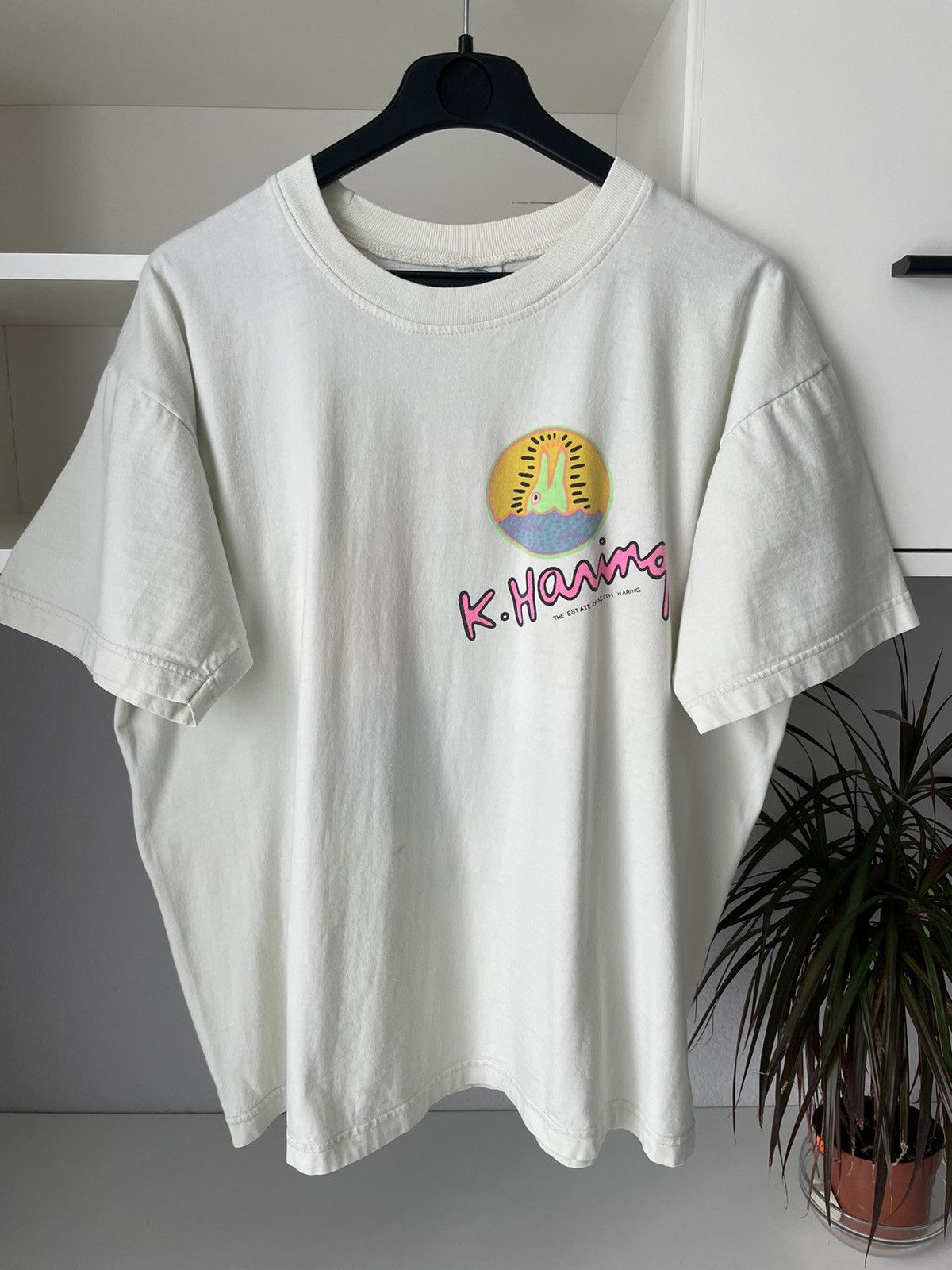 Keith Haring × Vintage 90s Vintage Keith Haring T-Shirt Bunny Printed Tee Size US L / EU 52-54 / 3 - 4 Thumbnail
