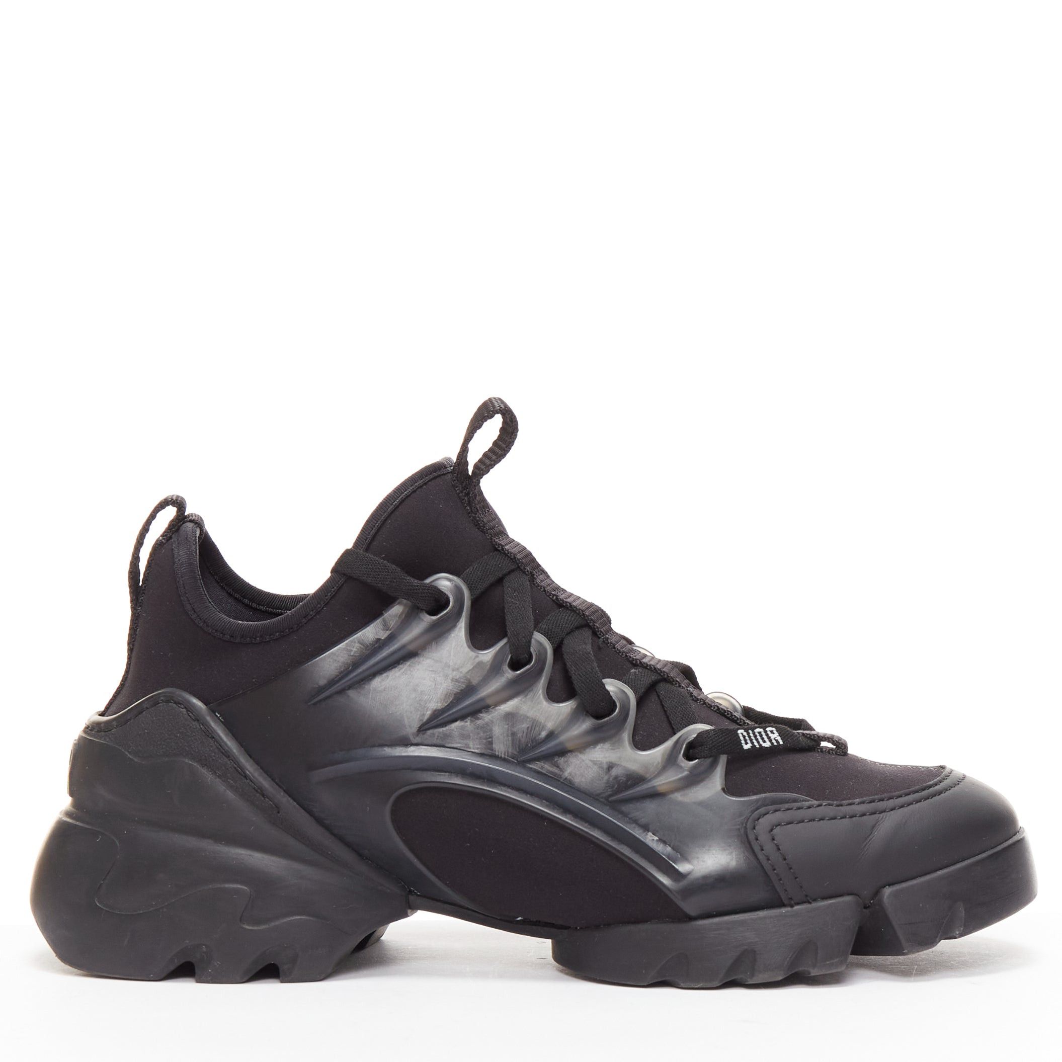 Dior DIOR D-connect black logo technical fabric lace up chunky sneaker EU35 Size US 5 / IT 35 - 1 Thumbnail