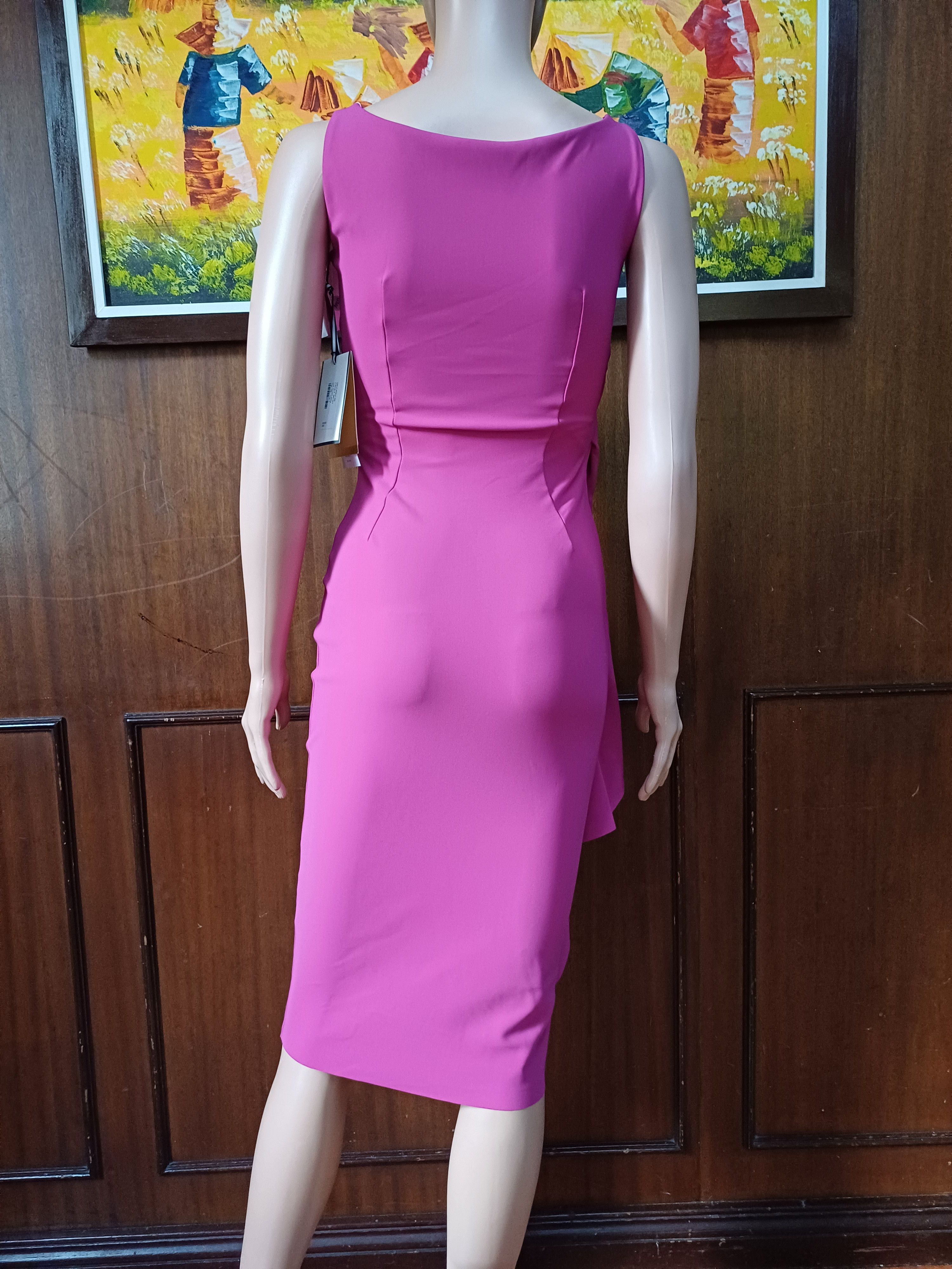 Chiara Boni Chiara Boni Robe Ellia Draped V-Neck Cocktail Dress Size S / US 4 / IT 40 - 8 Thumbnail