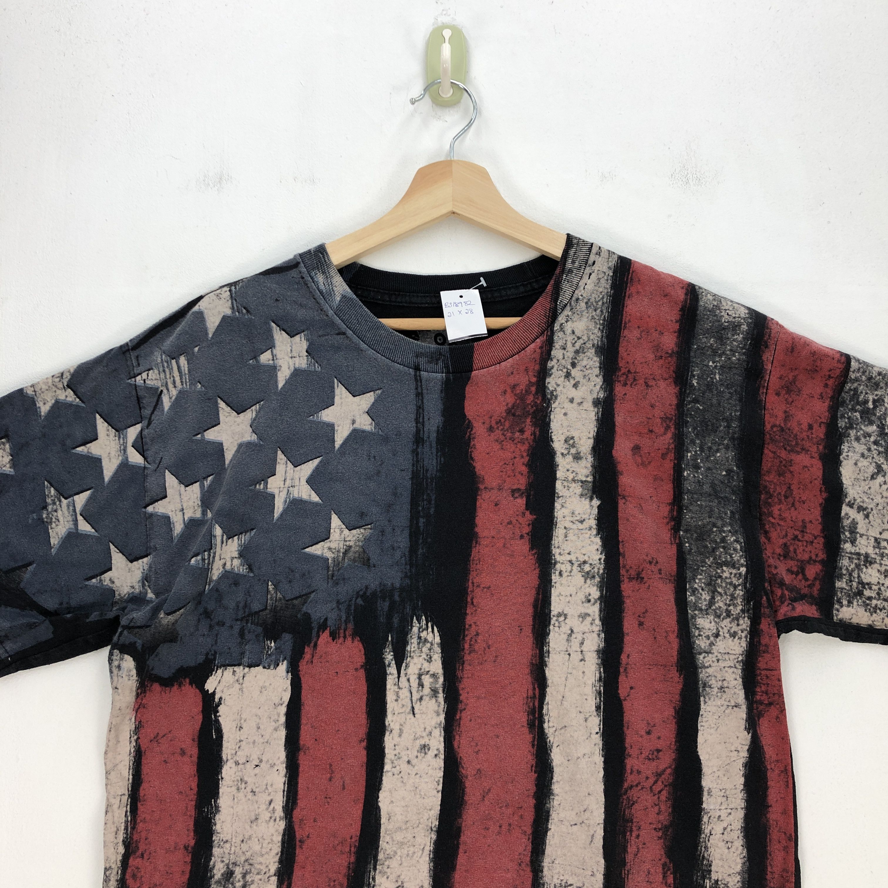 Vintage Vintage Y2K American Flag T Shirt DOM Overprint Crewneck Tee Size US L / EU 52-54 / 3 - 3 Thumbnail