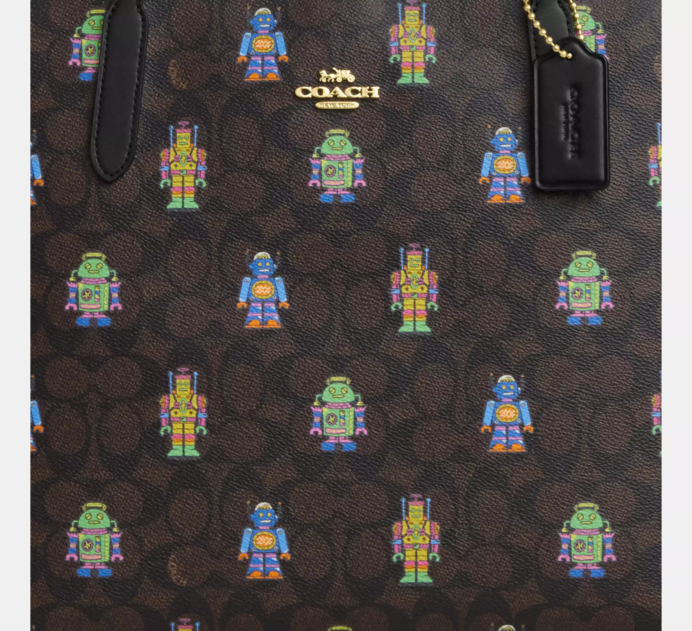 Coach Cosmic Coach City Tote Bag With Robot Print CW027 Size ONE SIZE - 11 Thumbnail