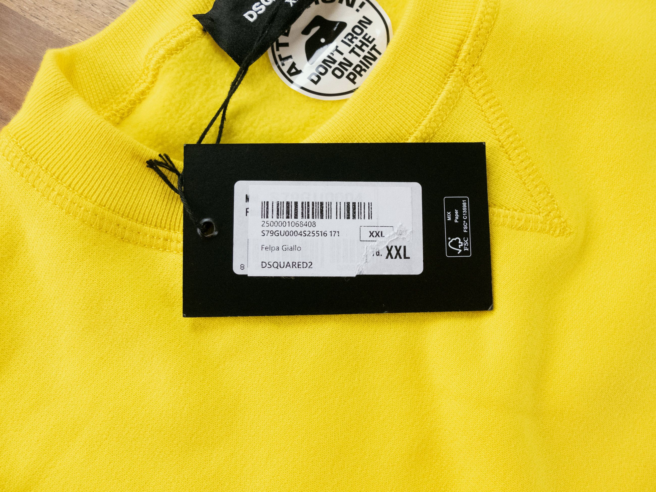 Dsquared2 DSQUARED2 yellow Icon logo print cotton sweatshirt XXL Size US XXL / EU 58 / 5 - 7 Thumbnail