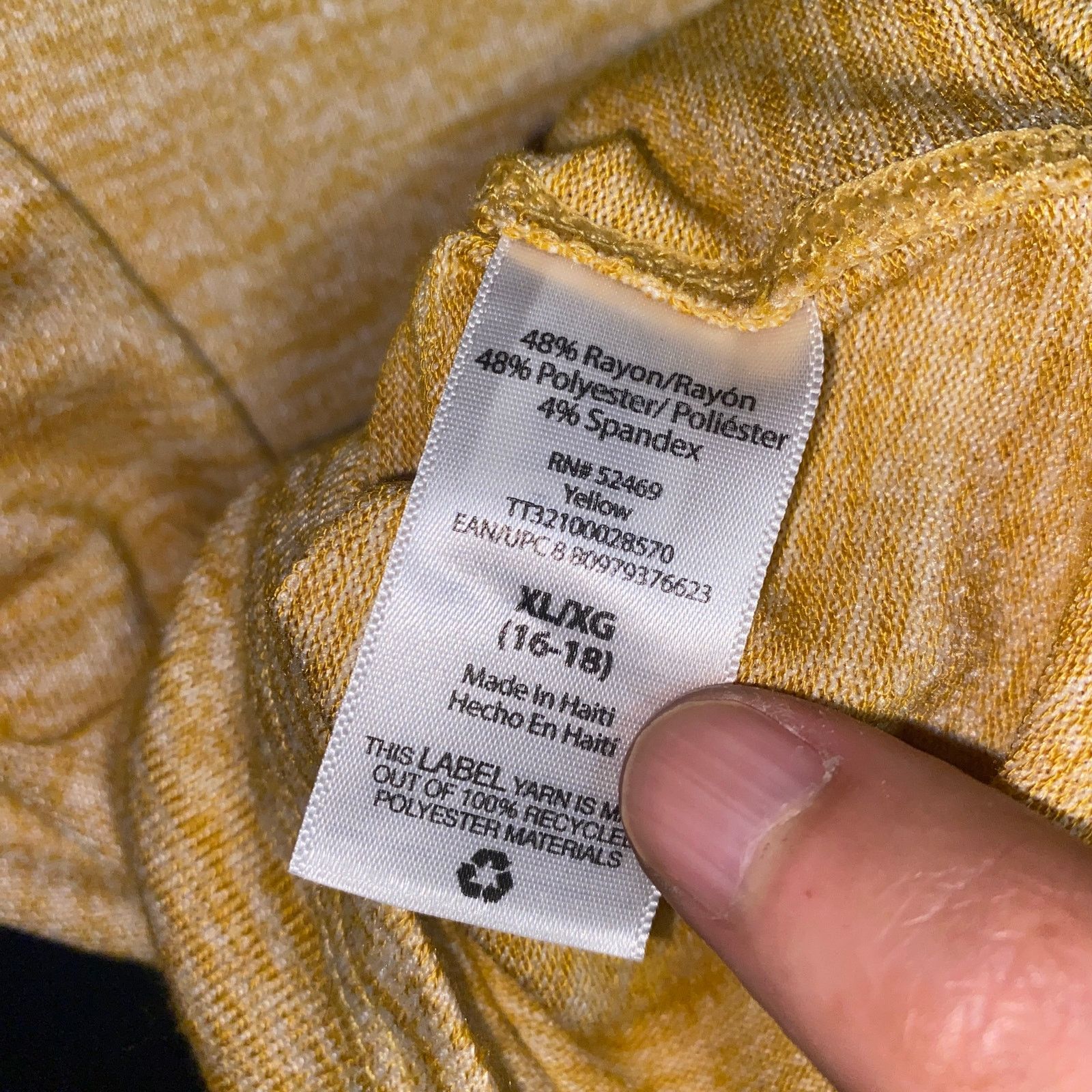 Other Time and Tru Yellow Static Lightweight Knit Top Size XL Size XL / US 12-14 / IT 48-50 - 6 Thumbnail