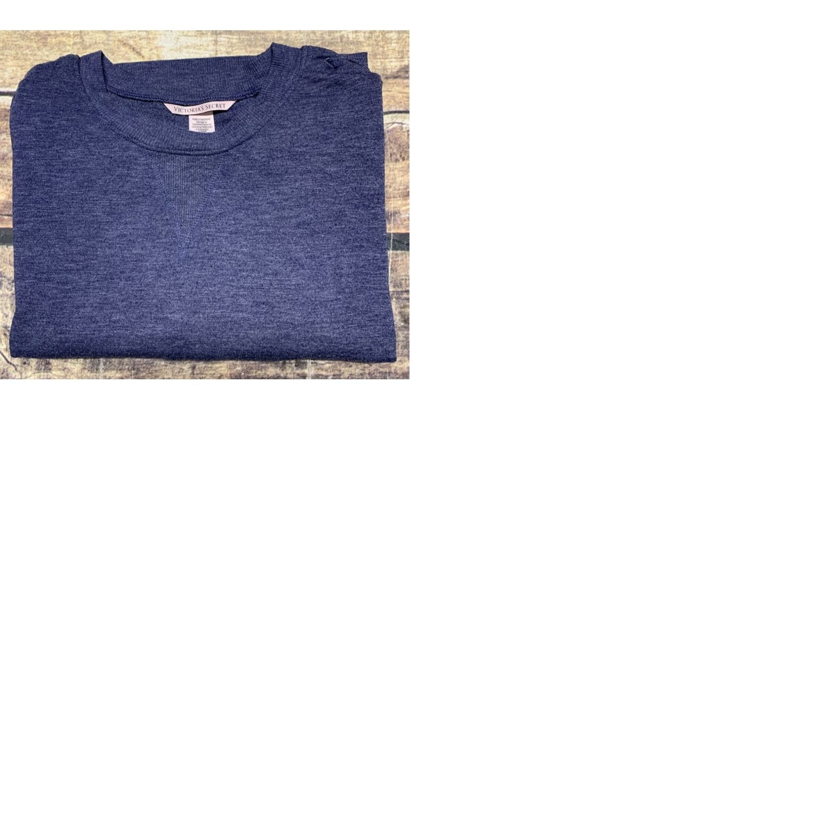 Victoria's Secret Victoria's Secret Woman's Long Sleeve Shirt XS Blue Pullover Crew Neck Laced Arm, Casual, Solid, Regular Fit, Fall Spring Summer Winter, Women Size XS / US 0-2 / IT 36-38 - 9 Thumbnail