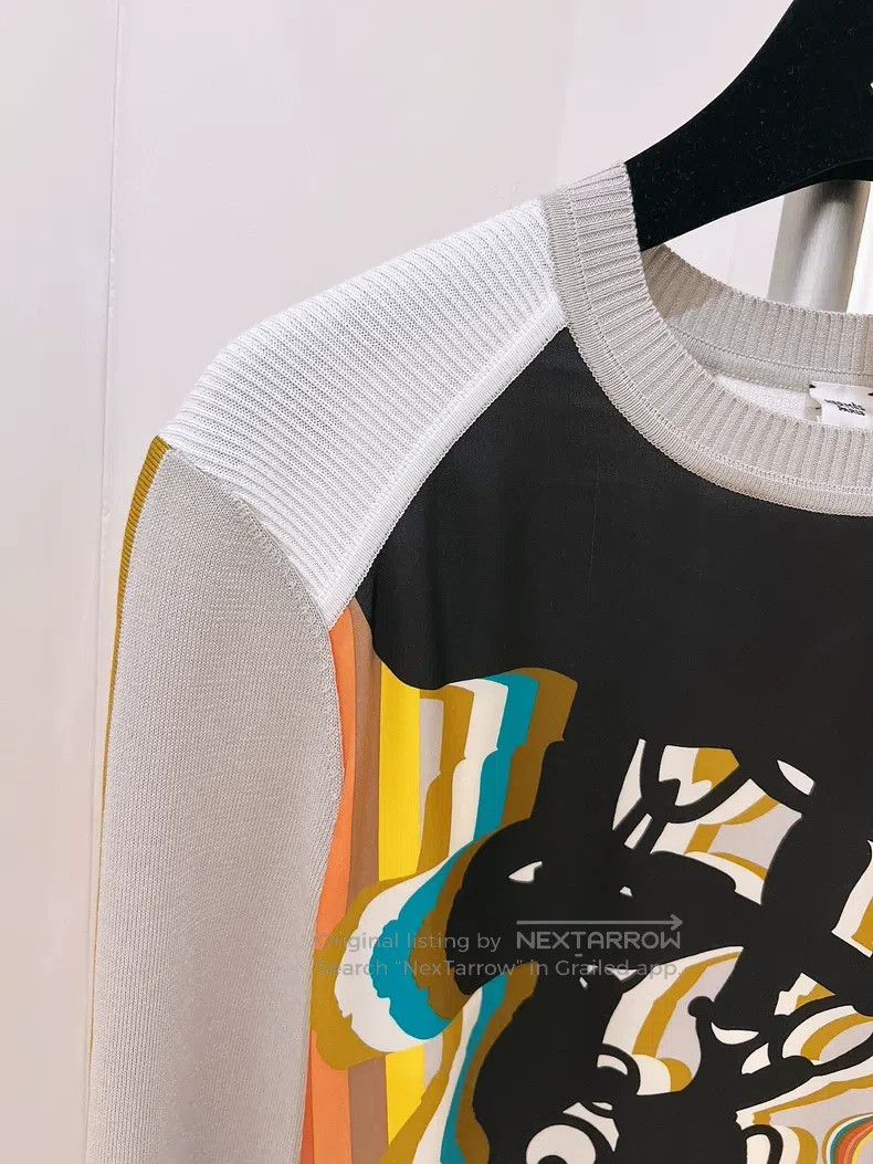 Other Hermes Silk Printed Knit Top Size XXS / US 00 / IT 34 - 3 Thumbnail