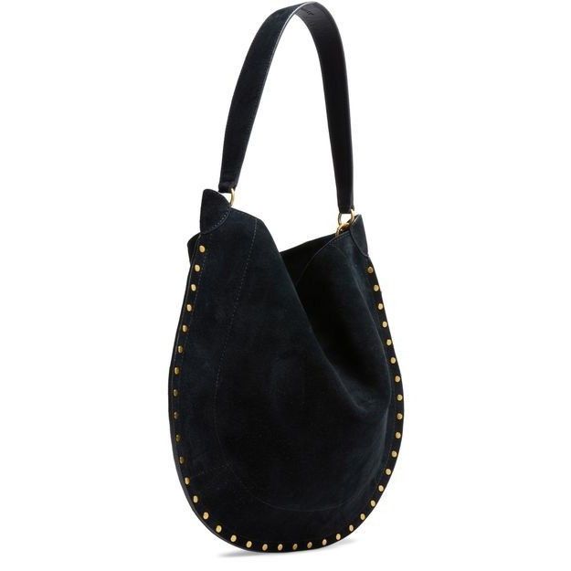 Isabel Marant Isabel Marant Oskan Hobo Soft Gold Stud Black Suede Shoulder Size ONE SIZE - 2 Thumbnail